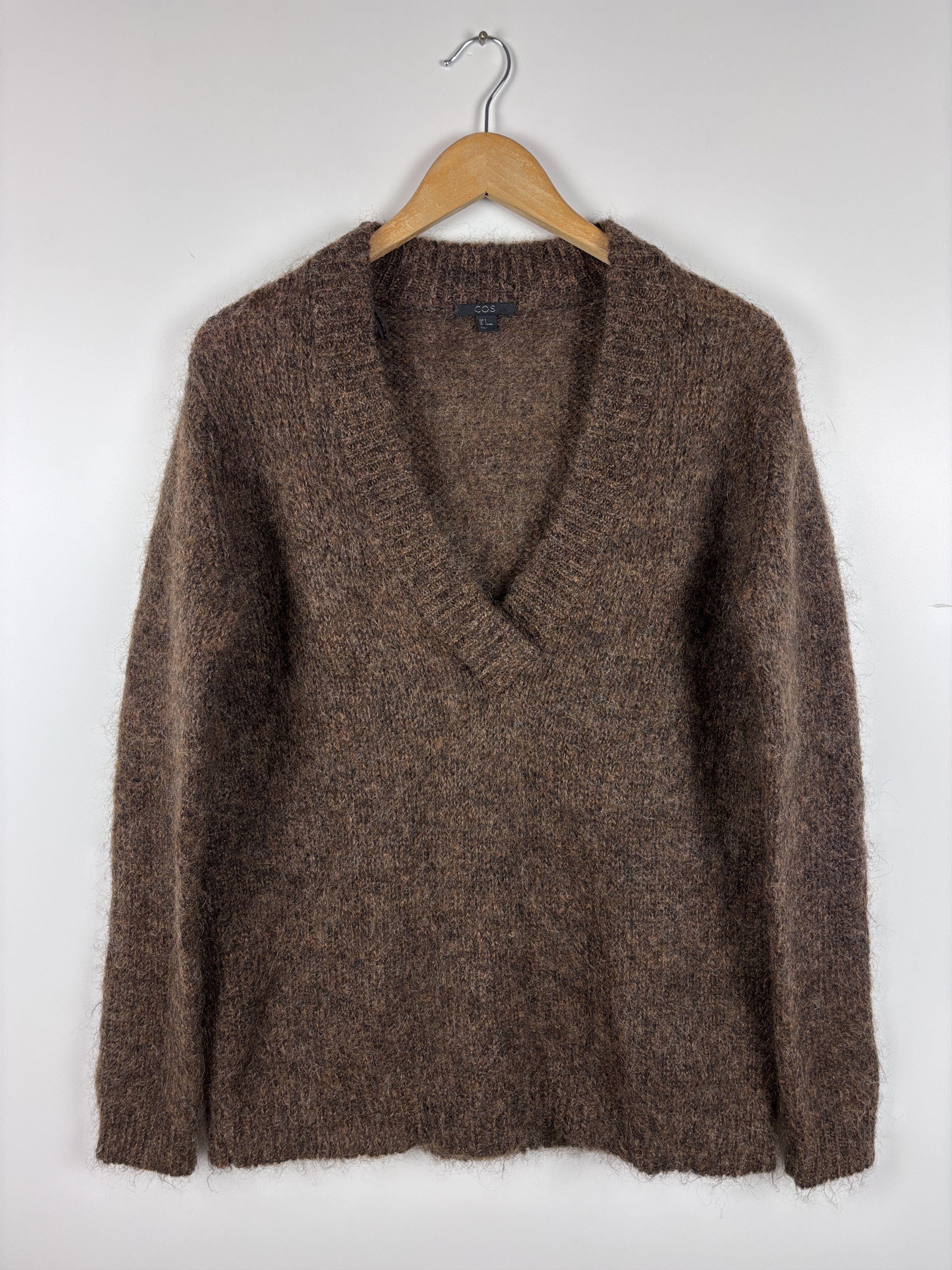 Cos COS V-Neck Sweater Mohair Wool Pullover Oversized Size S Size S / US 4 / IT 40 - 1 Thumbnail