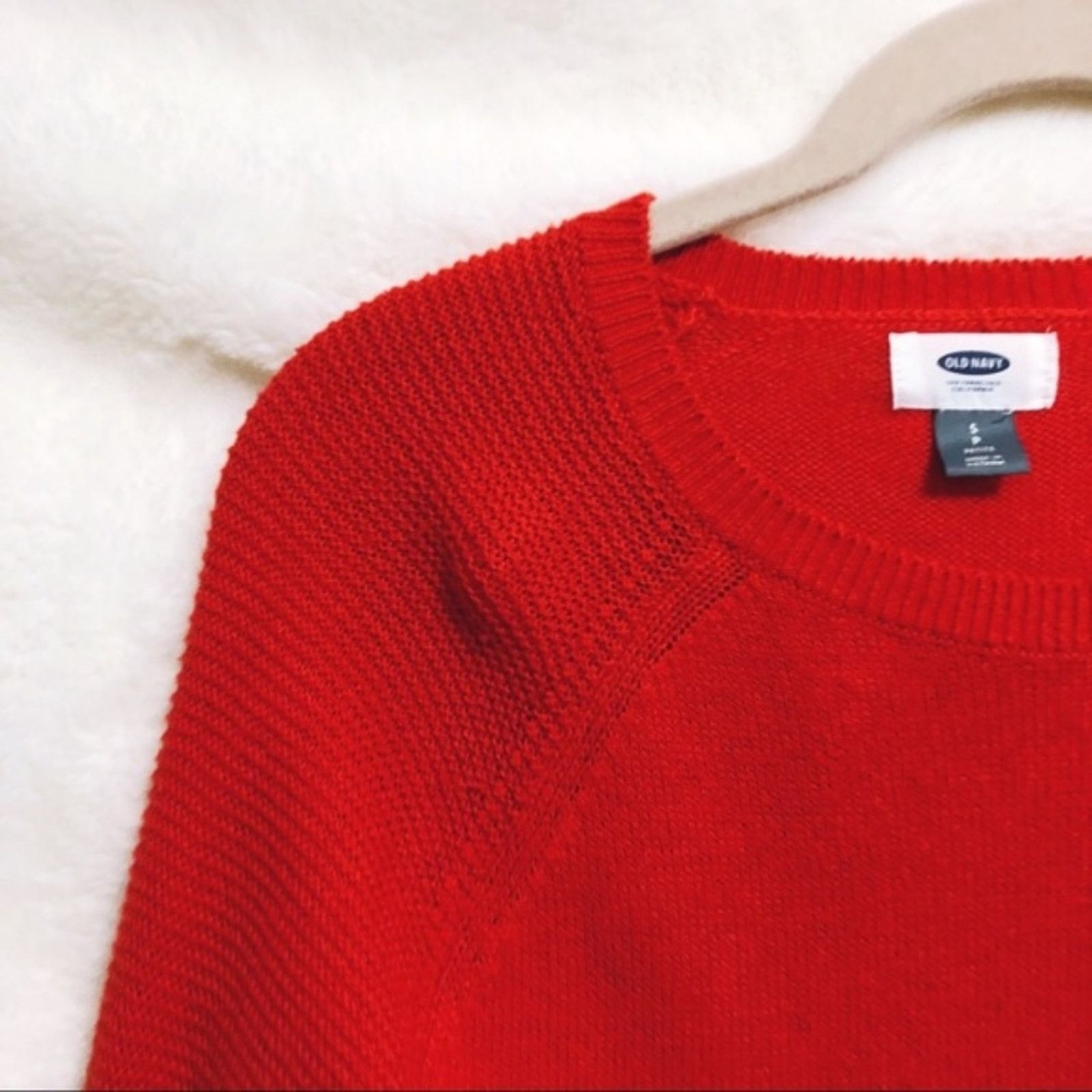 Old Navy Old Navy Bright Red Knitted Long Sleeve Sweater Size S / US 4 / IT 40 - 7 Thumbnail