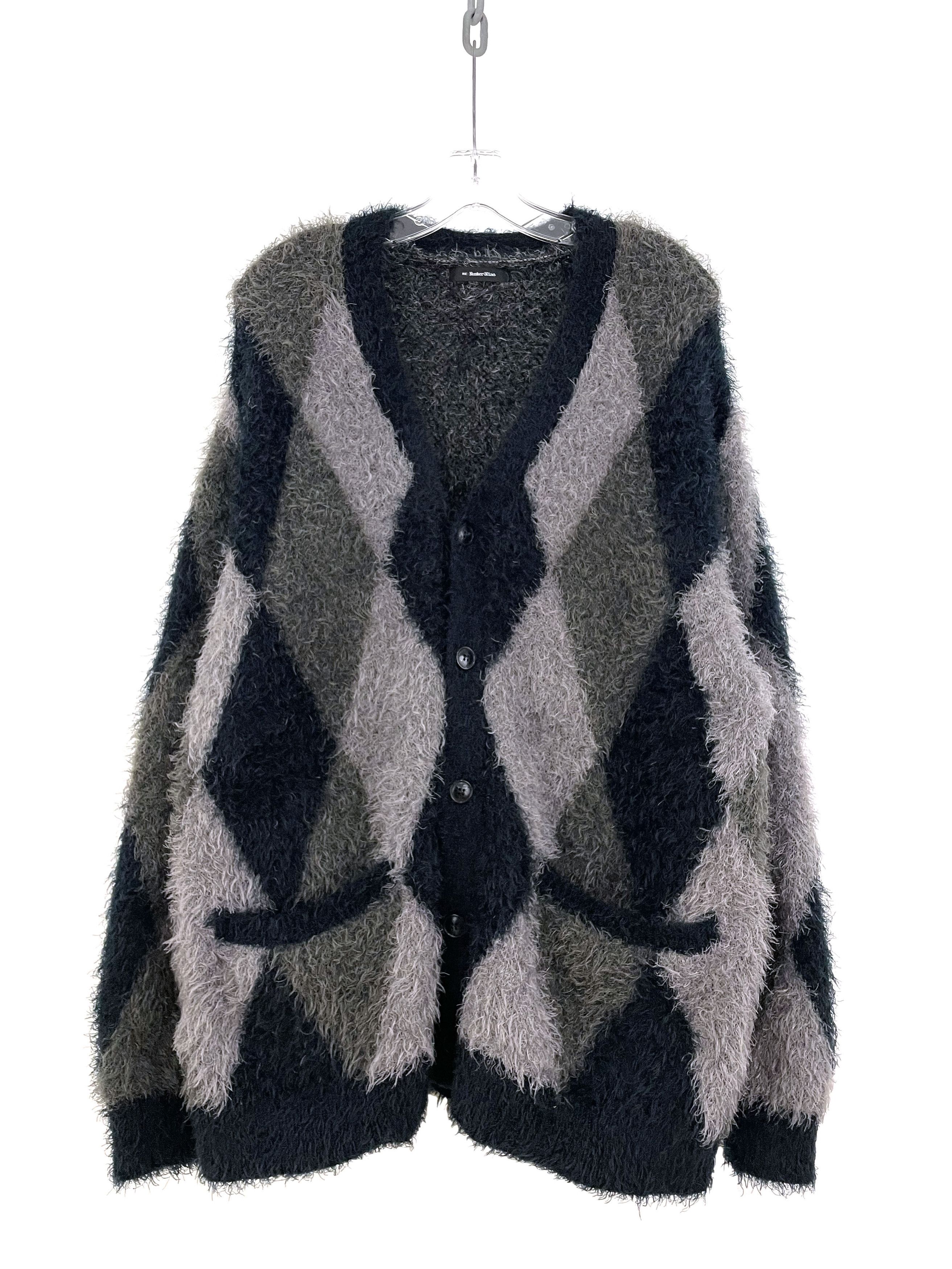 Number (N)ine Fuzzy Argyle Cardigan Size US XL / EU 56 / 4 - 1 Thumbnail