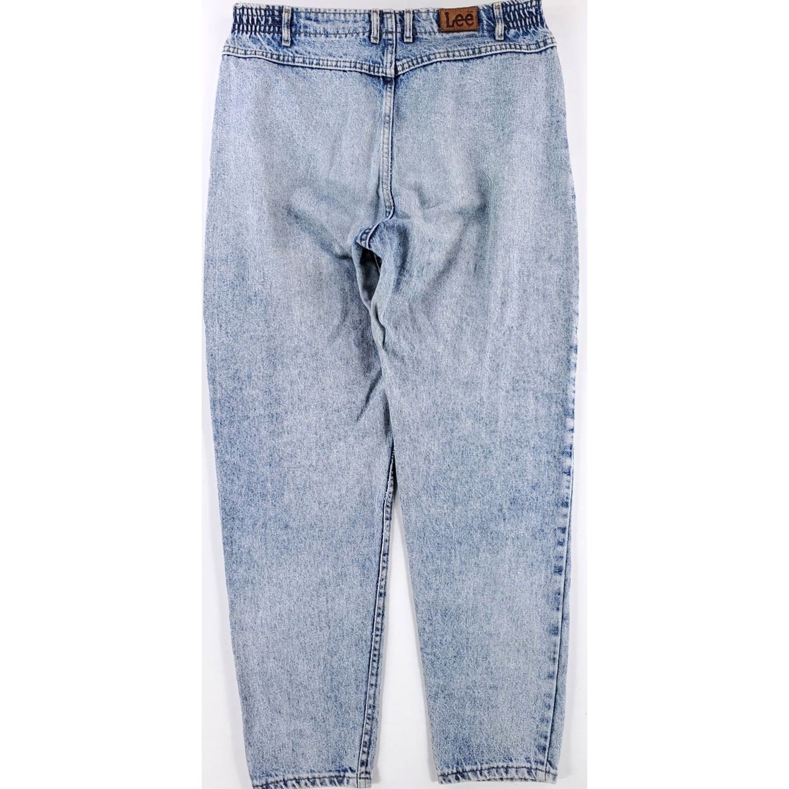 Lee VINTAGE Lee Jeans Womens 18 L 90s Acid Wash Bareback Elastic Waist 35 x 31.5 Wide-Leg Blue Mens Womens Girls Size 24" / US 00 / IT 34 - 6 Thumbnail
