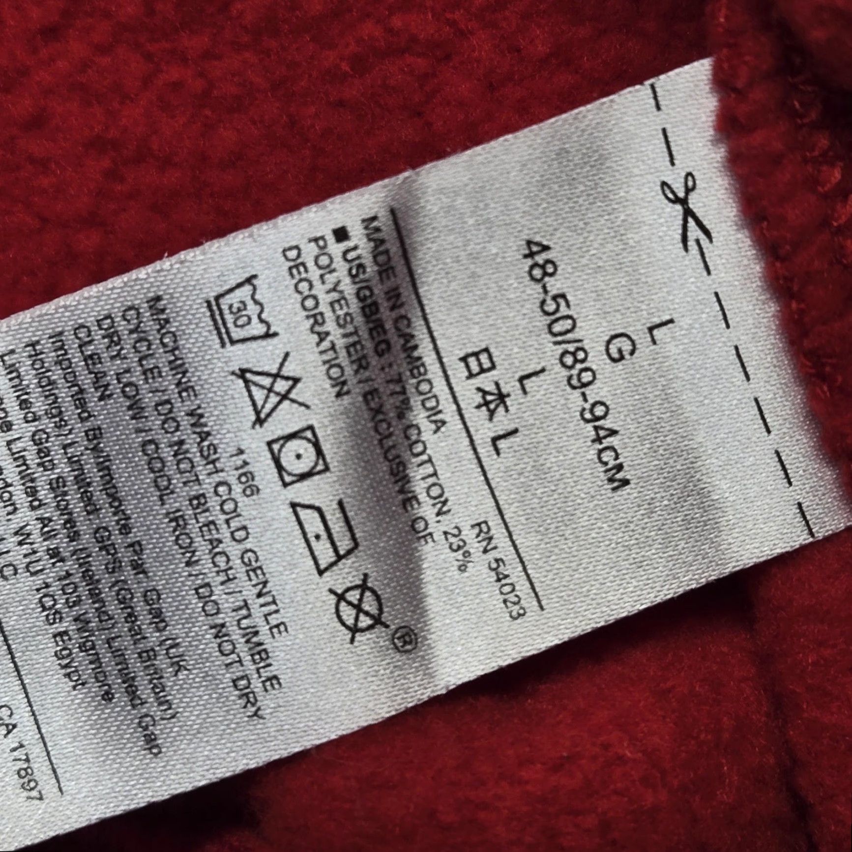 Gap VINTAGE Gap Sweatshirt Mens L Red Pullover Fleece Heavyweight Graphic Logo Embroidered Size US L / EU 52-54 / 3 - 5 Thumbnail