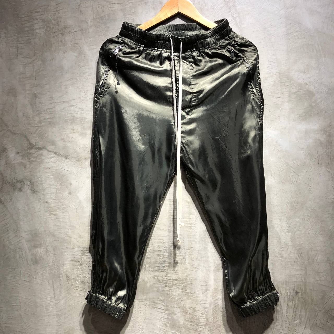 image of Rick Owens Gethsemane F/w21 Cropped Track Pants in Green, Women's (Size 30)