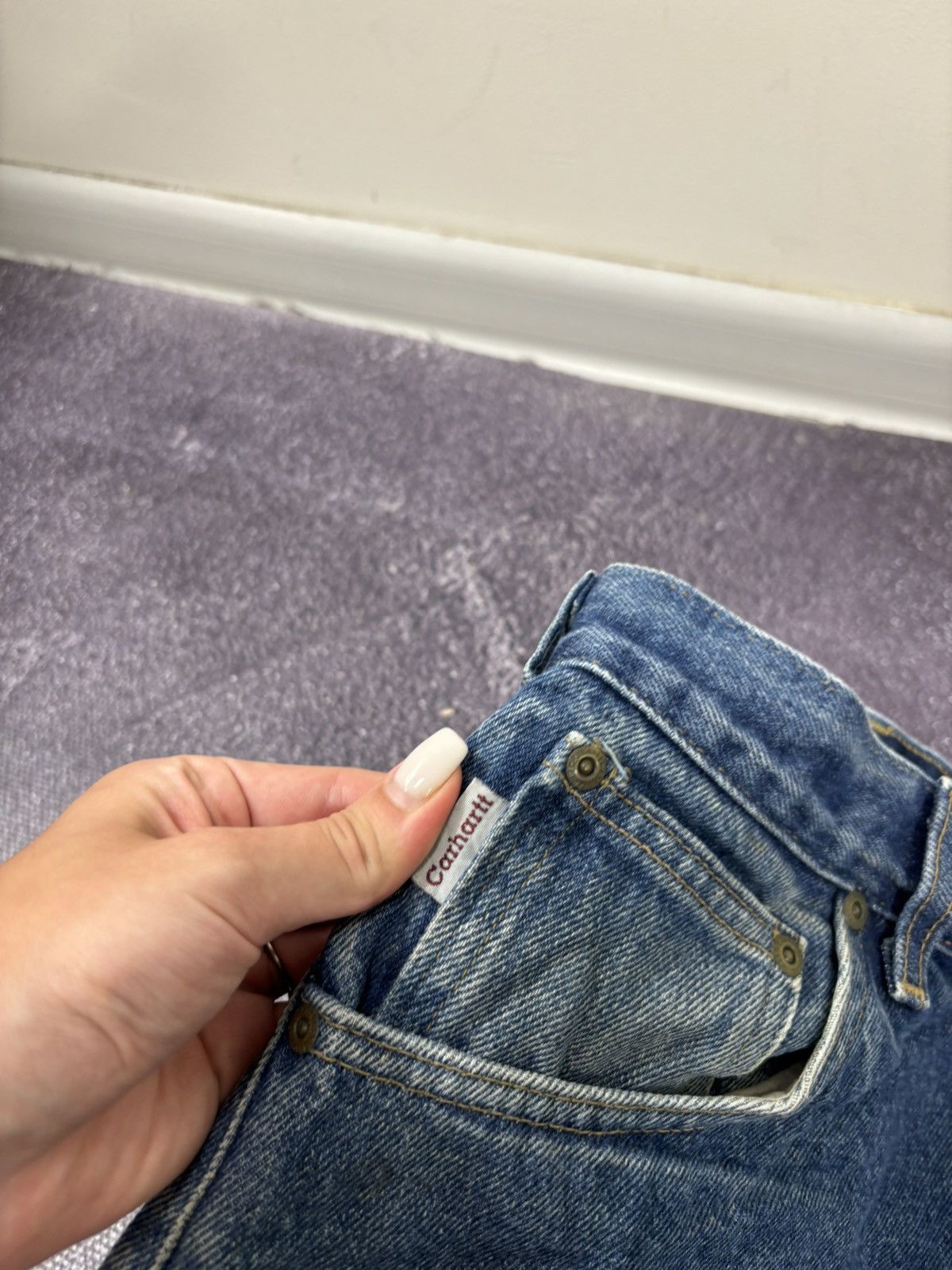 Carhartt Vintage 90s Carhartt USA Work Blue Denim Skate Baggy Jeans Size US 40 / EU 56 - 11 Thumbnail