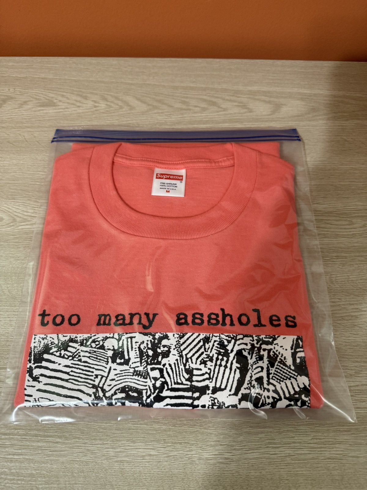 Supreme Supreme Too Many Assholes Tee Bright Coral Size US M / EU 48-50 / 2 - 7 Thumbnail