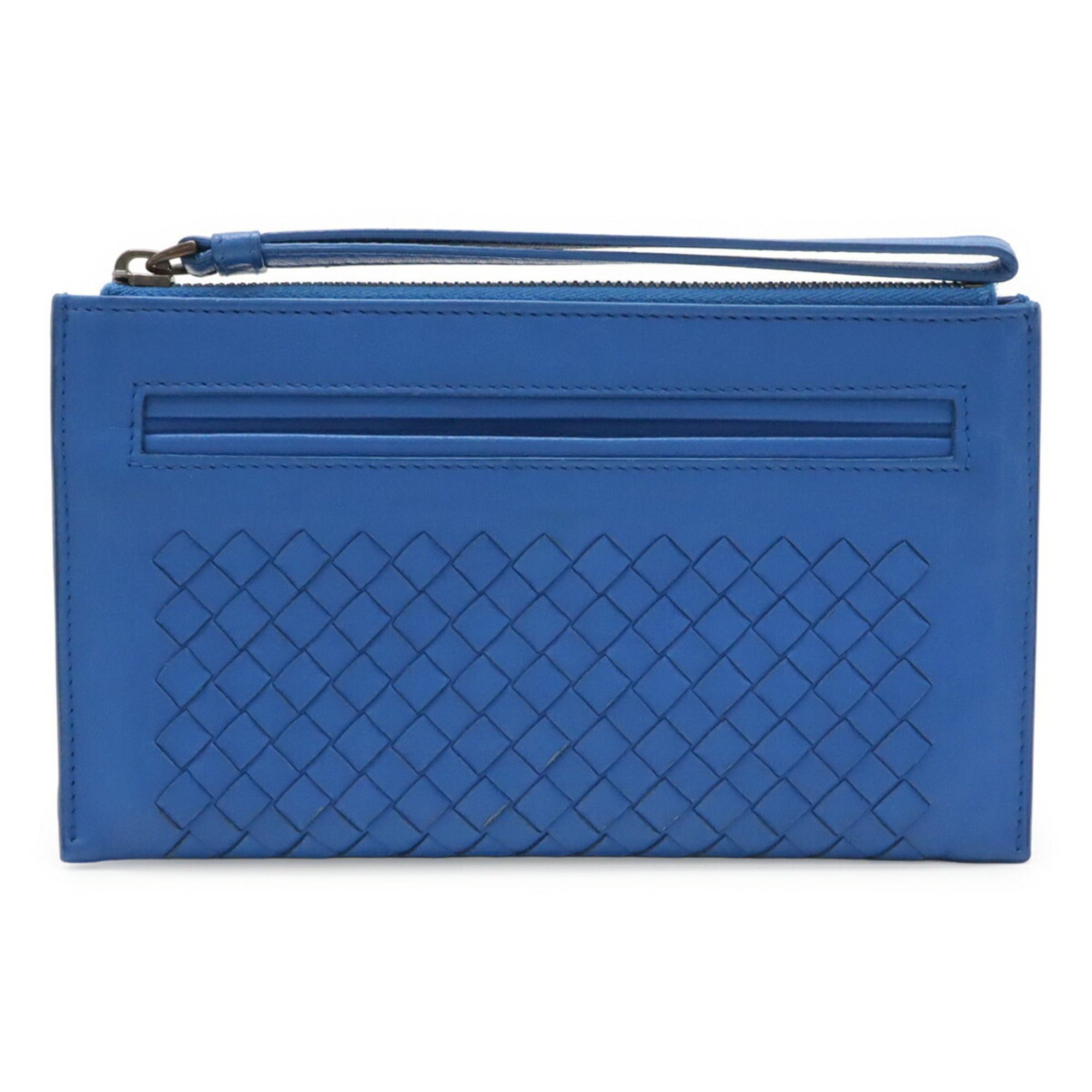 Bottega Veneta Bottega Veneta Intrecciato Clutch Bag Second Leather Blue Size ONE SIZE - 1 Thumbnail
