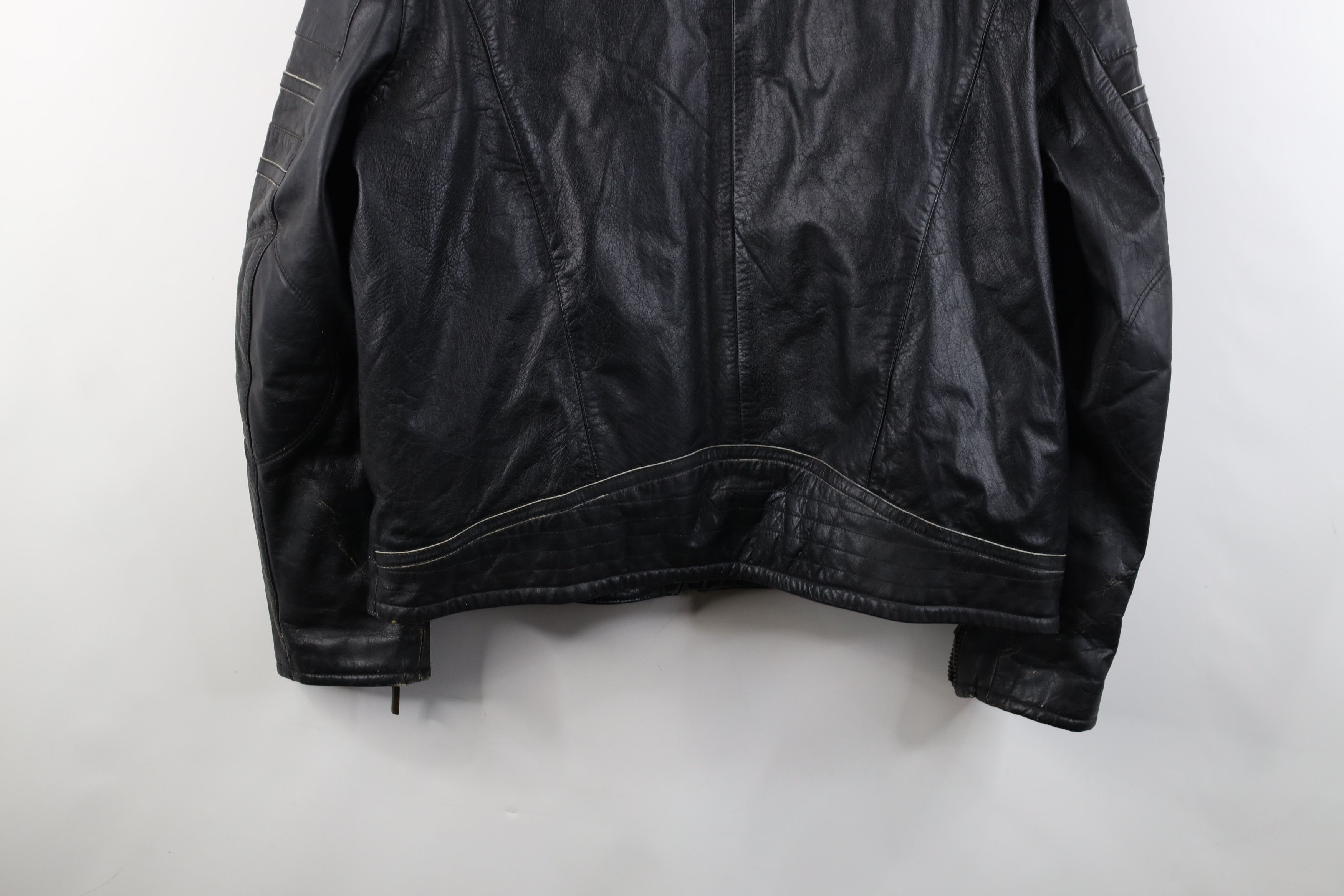 Vintage Vintage 90s Streetwear Leather Cafe Racer Bomber Jacket Size US L / EU 52-54 / 3 - 15 Thumbnail