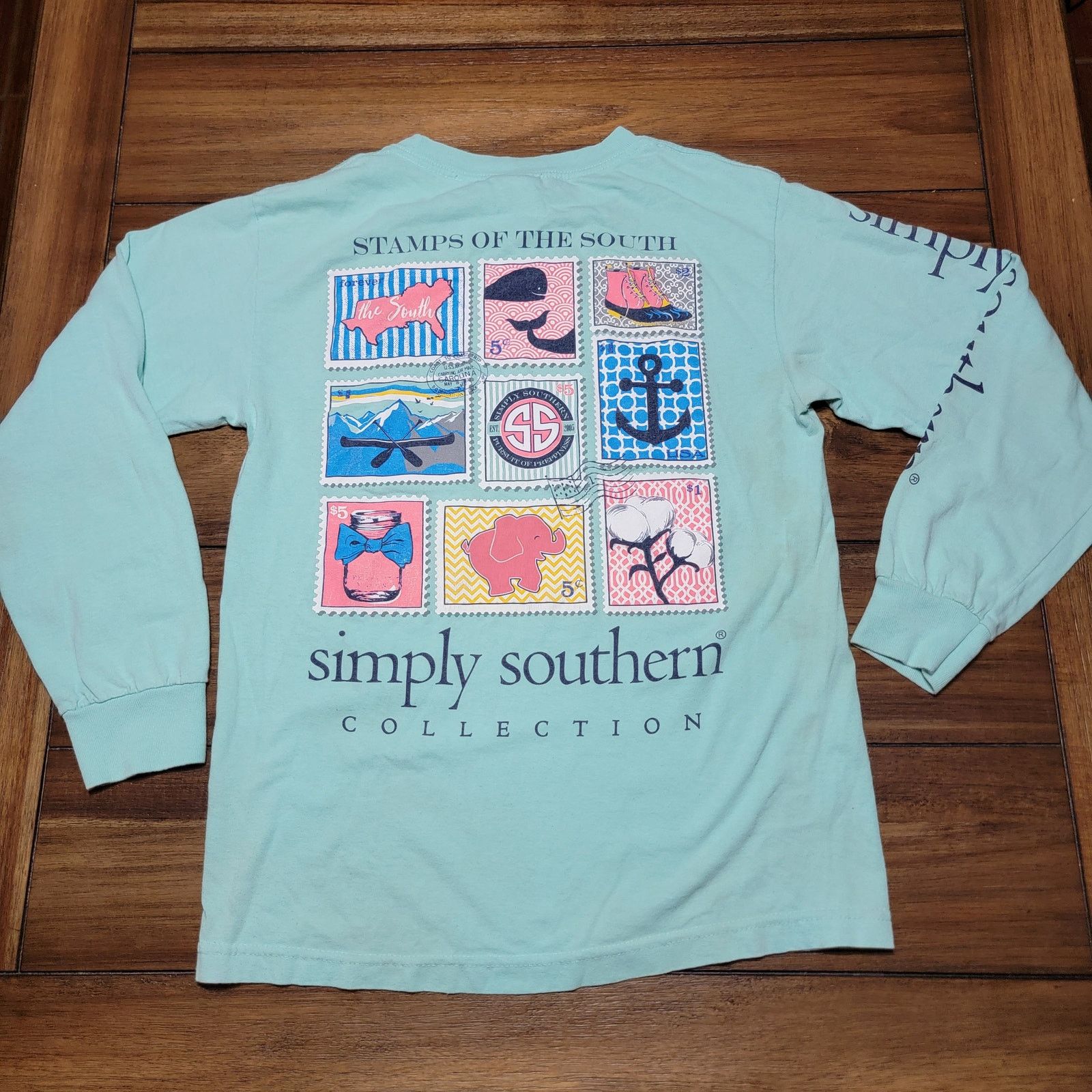 Other Simply Southern LS Tee "Stamps Of The South" - Size Small Size S / US 4 / IT 40 - 1 Thumbnail