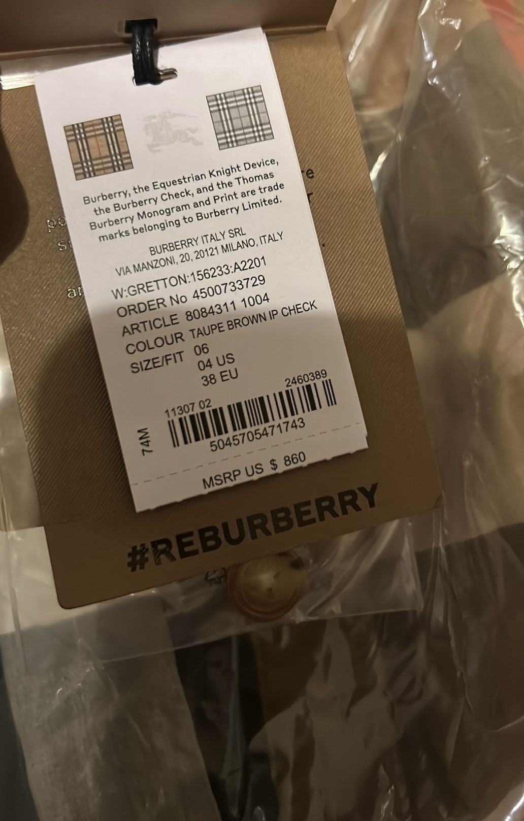 Burberry Burberry Round Neck Taupe Brown IP Check Cotton Belted Dress Size S / US 4 / IT 40 - 6 Thumbnail