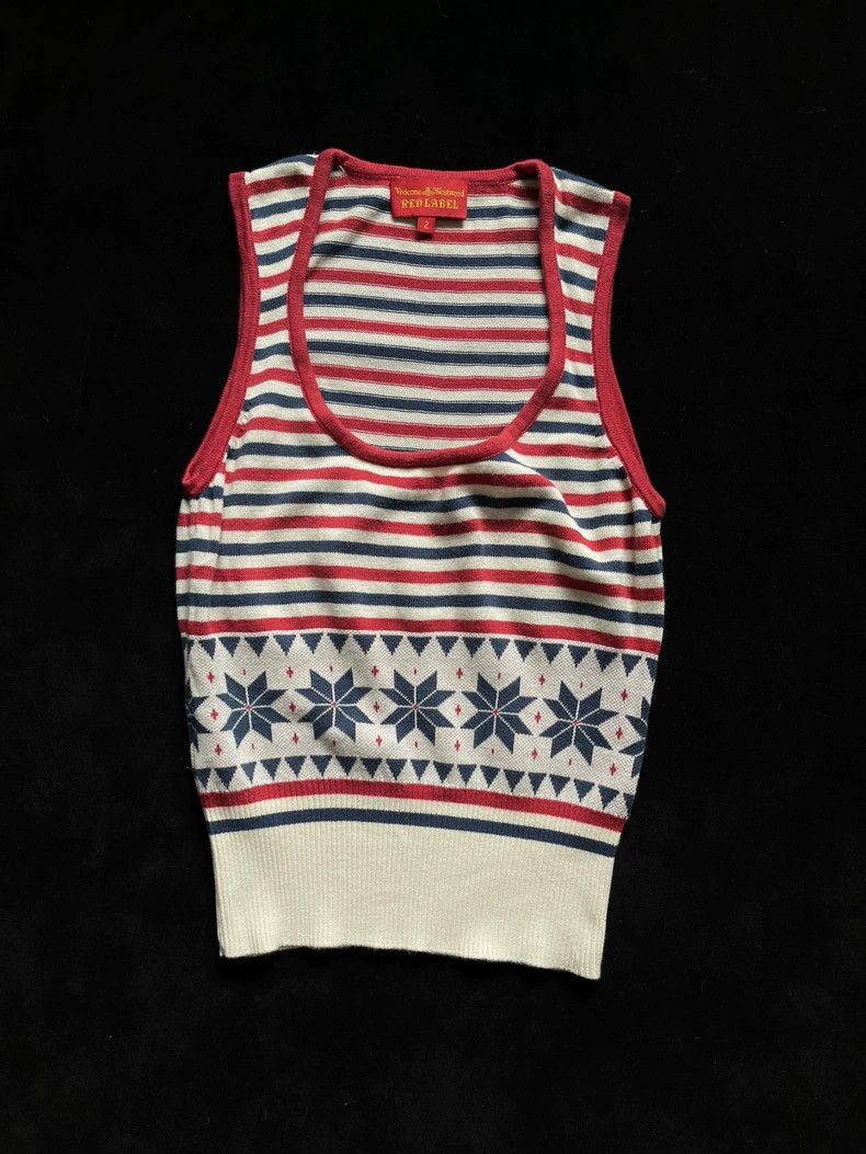 Vivienne Westwood Vivienne Westwood Striped Sleeveless Knit Top - dmc Size US M / EU 48-50 / 2 - 1 Thumbnail