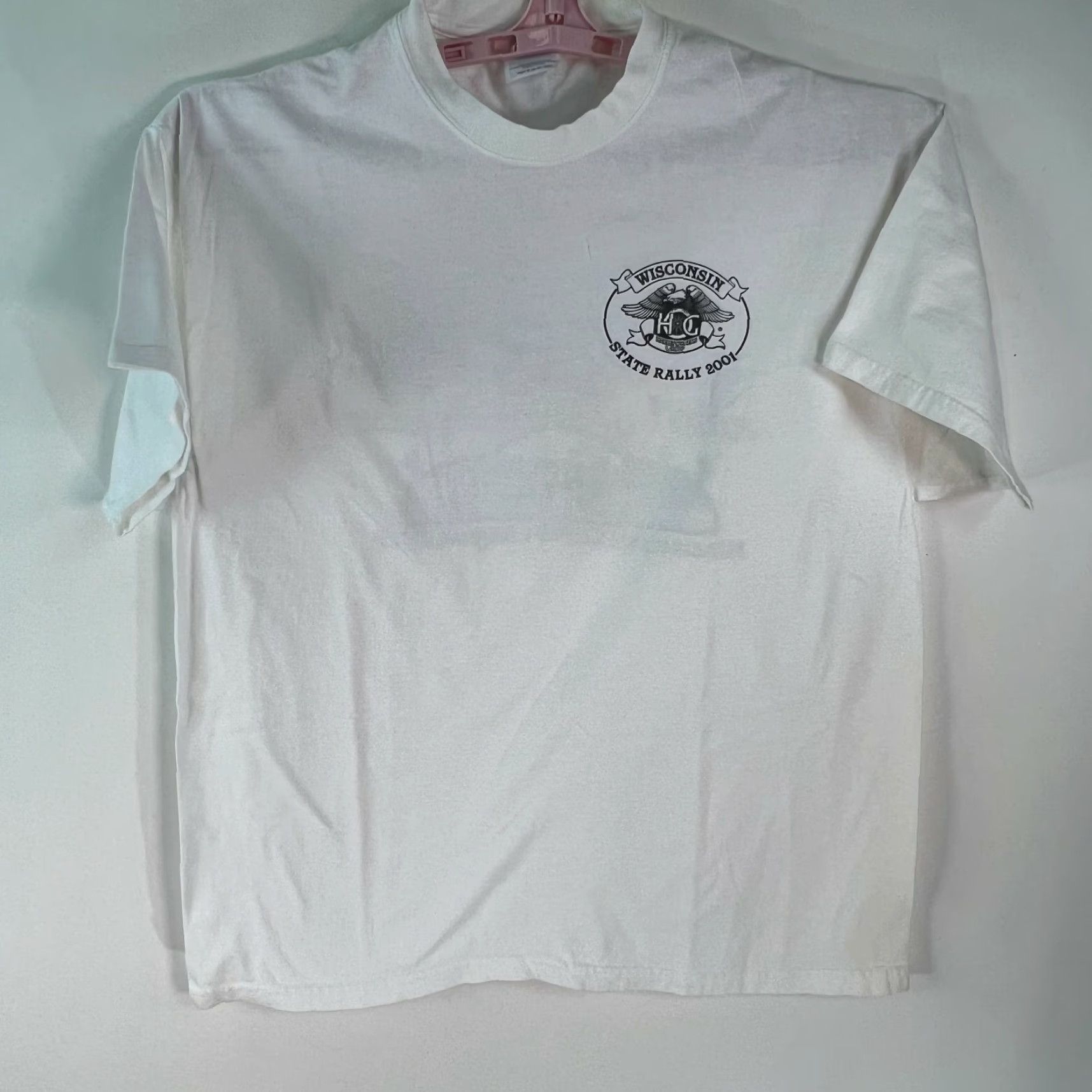 Hanes VINTAGE Hanes Motorcycle Graphic T-Shirt 2001 Wisconsin Harley Owners Group La Crosse White Adult XL Mens Size US XL / EU 56 / 4 - 4 Thumbnail