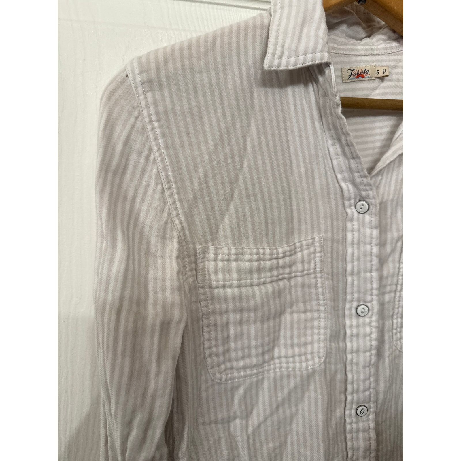 Faherty Faherty Striped Cotton Double-Pocket Gauze Button Down, S Size S / US 4 / IT 40 - 3 Thumbnail