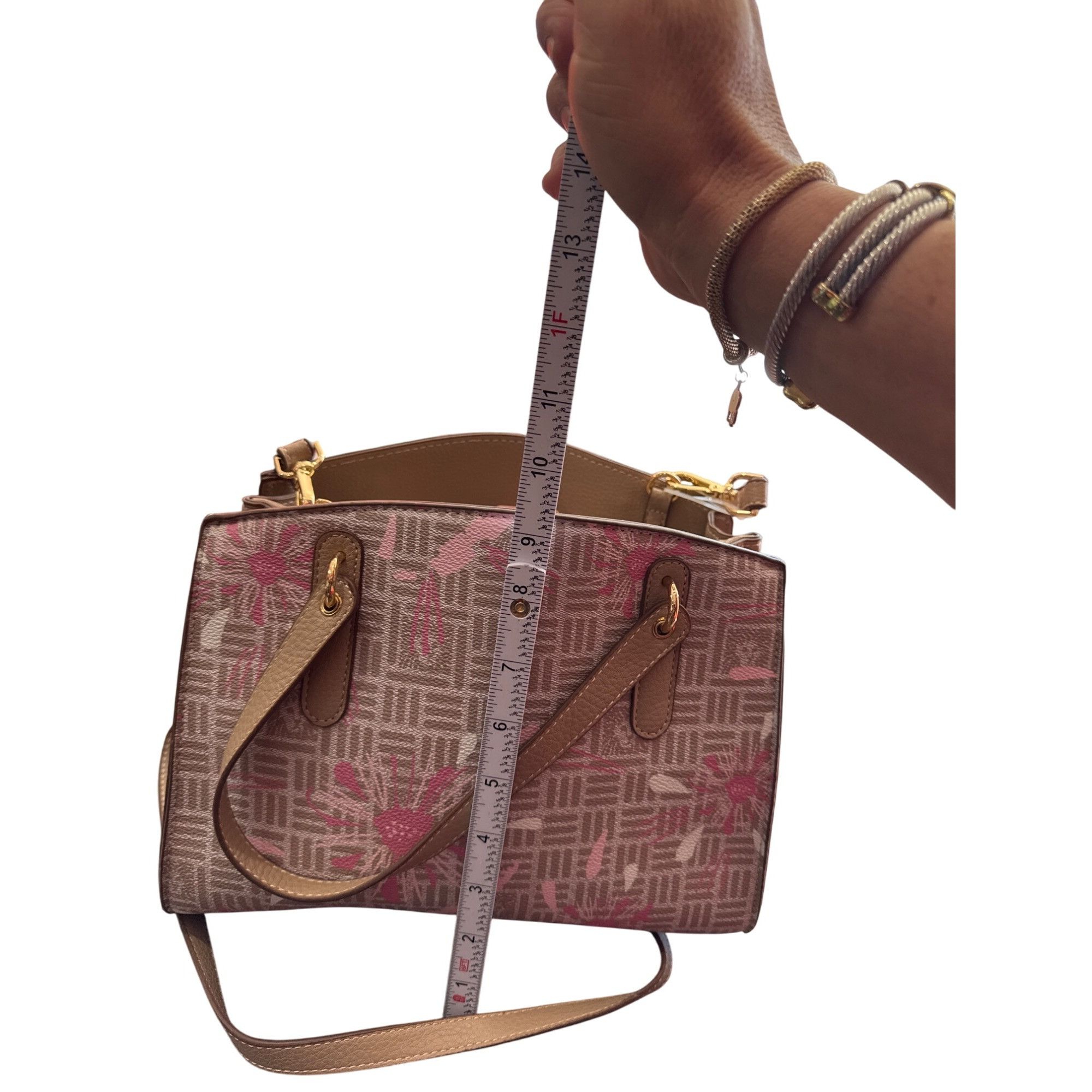 Anne Klein Anne Klein Womens Pink Tan Shoulder Handbag SKU CS7954/31055 Size ONE SIZE - 6 Thumbnail