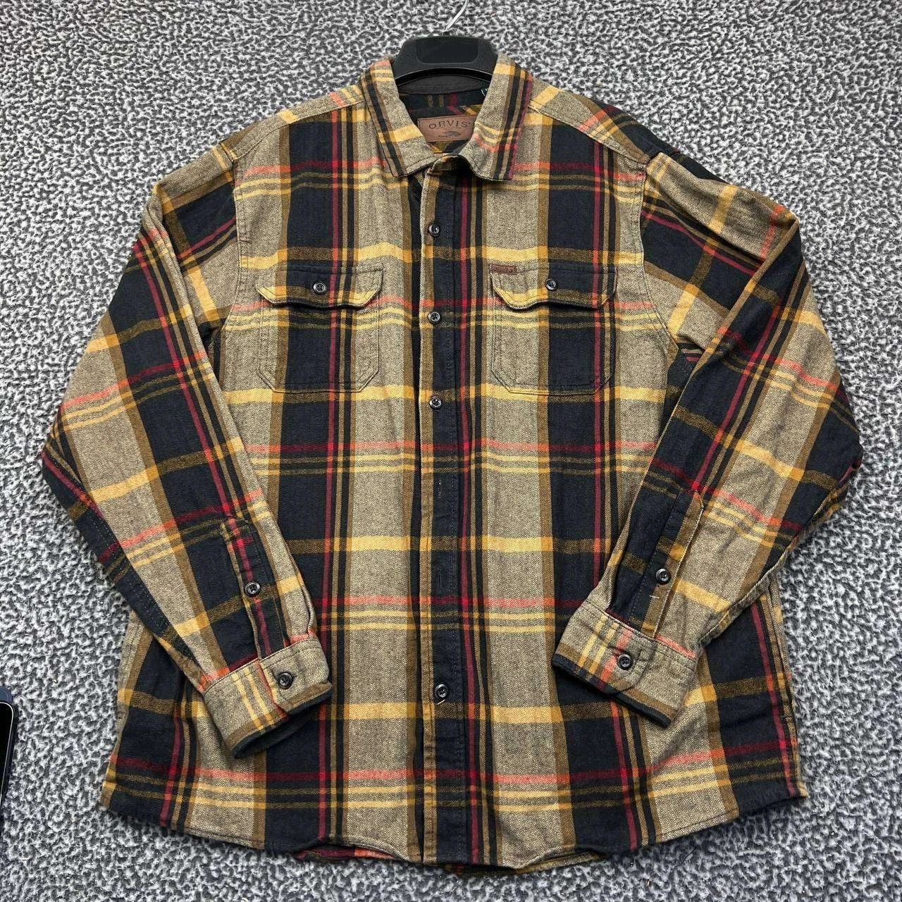 Orvis Orvis Button Up Shirt Men Brown Flannel Plaid Cotton 2XL Size US XXL / EU 58 / 5 - 1 Thumbnail