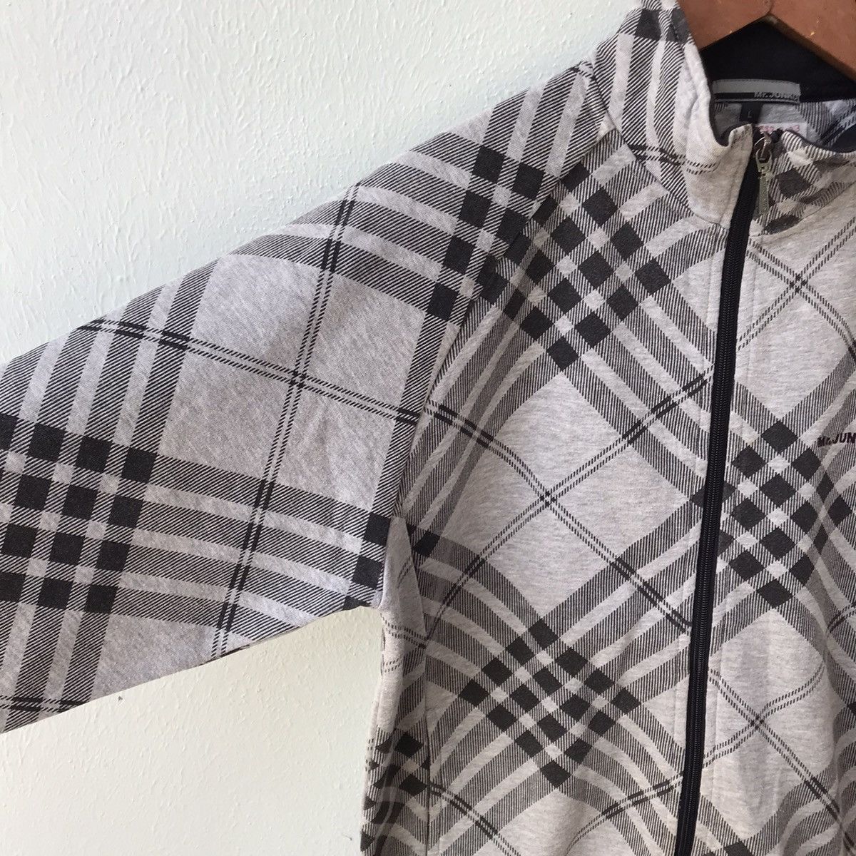 Japanese Brand × Mr. Junko Mr Junko stripes plaid sweater zip up Size US L / EU 52-54 / 3 - 4 Thumbnail