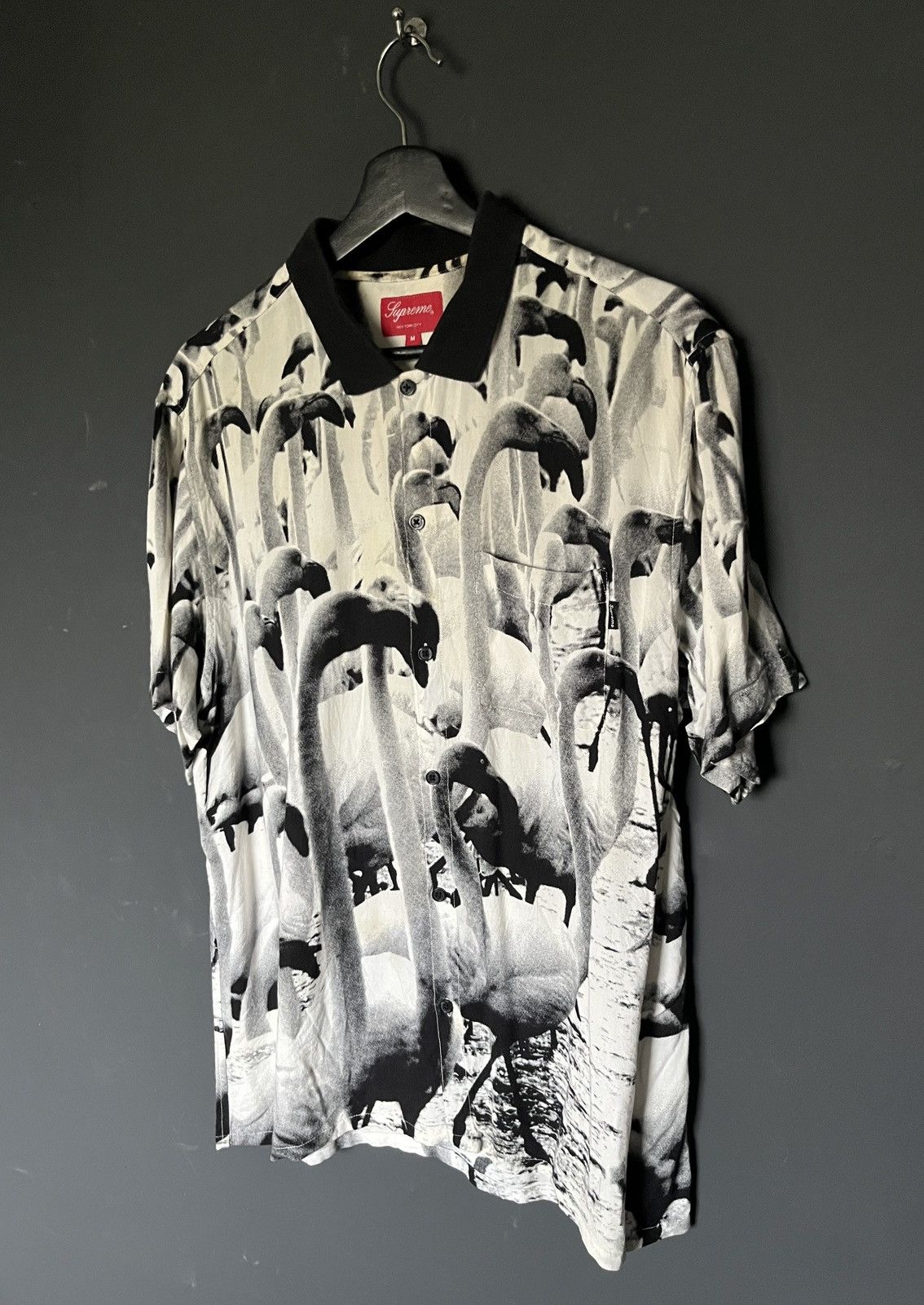 Supreme SS14 Supreme Flamingo Rayon Shirt Size Medium Size US M / EU 48-50 / 2 - 3 Thumbnail