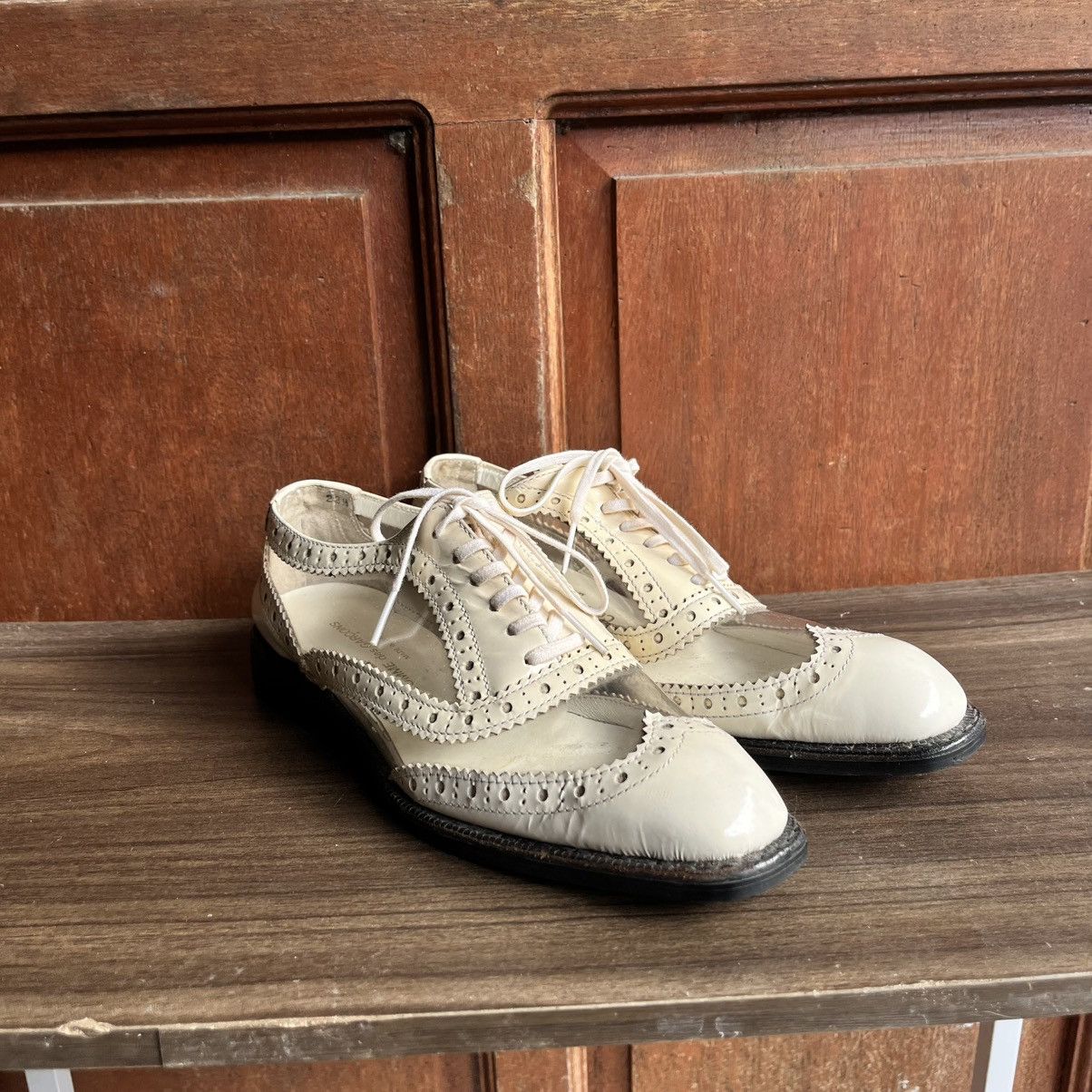 COMME DES GARCONS CLEAR WHITE PATENT OXFORD