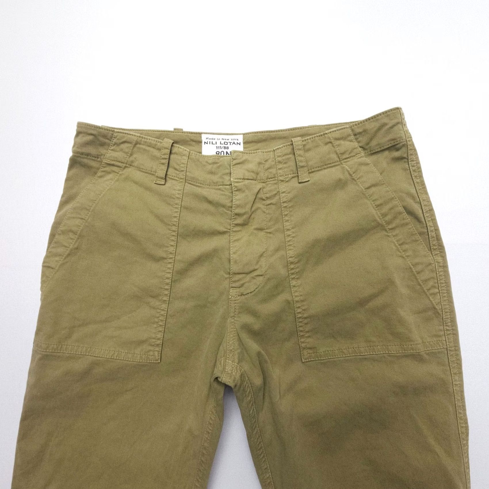 Nili Lotan Nili Lotan Jenna Cropped Pants Military Green Stretch Twill Size 2 Regular Inseam 28 in EUC Size 26" / US 2 / IT 38 - 3 Thumbnail