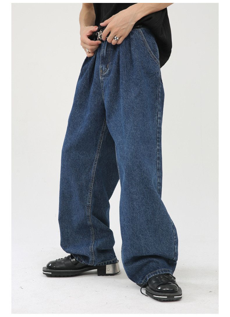 Japanese Brand × Jean Men's loose washed wide-leg straight jeans Size US 32 / EU 48 - 4 Thumbnail