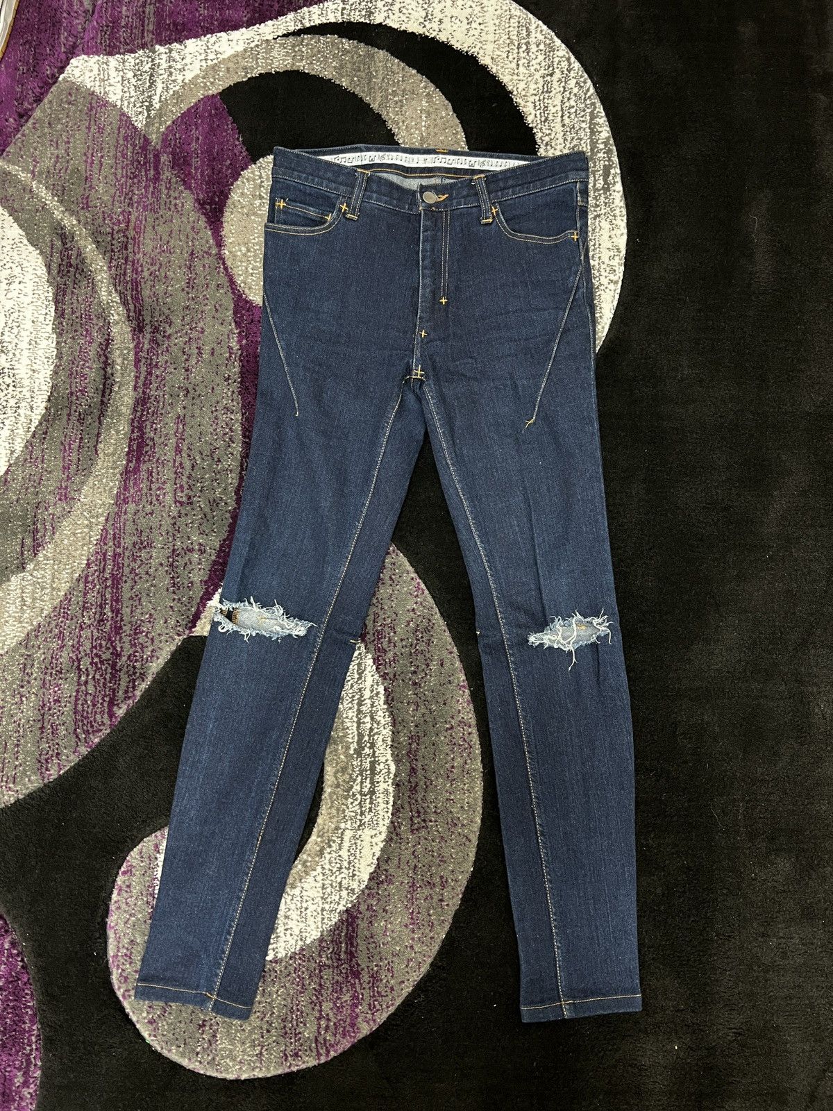 Number (N)ine Number (N)ine x Studious Distressed Denim Jeans Size US 28 / EU 44 - 1 Thumbnail