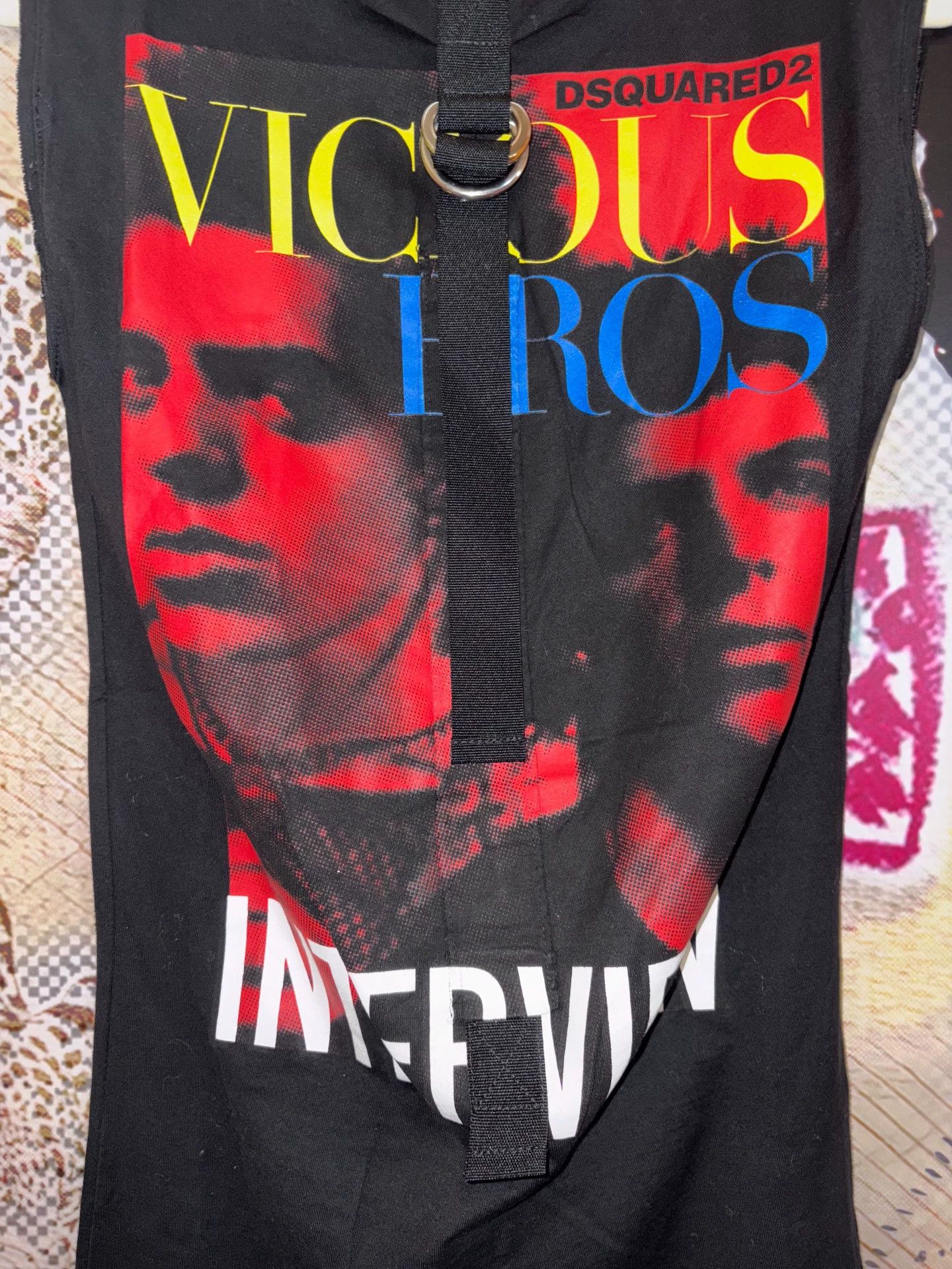Dsquared2 d2 Rare Portrait Print Tie Detail Sleeveless Tank Top XS New Size US XS / EU 42 / 0 - 3 Thumbnail