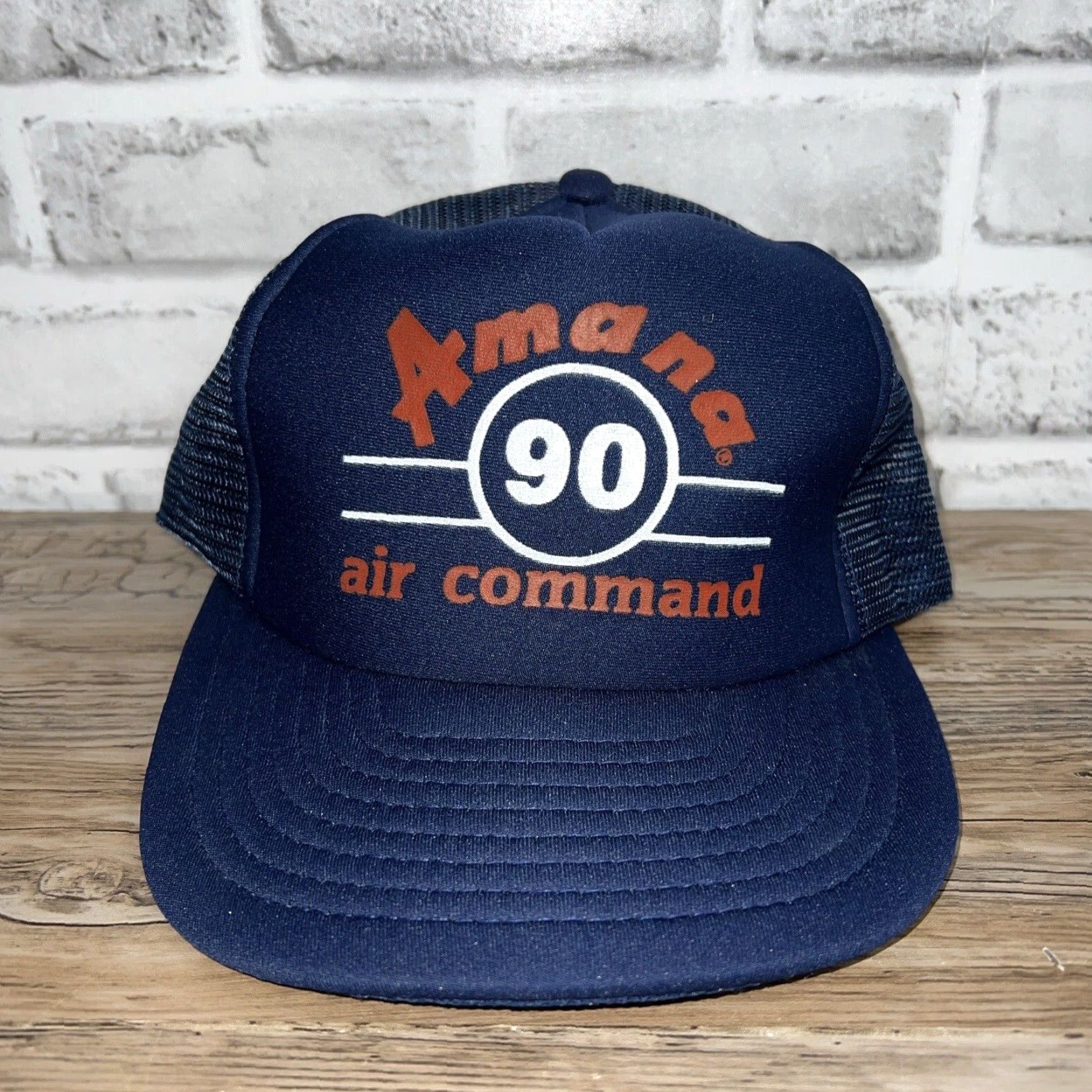 Commando VINTAGE Amana Air Command 90 Hat Snapback Trucker Style Blue One Size Men Size ONE SIZE - 3 Thumbnail