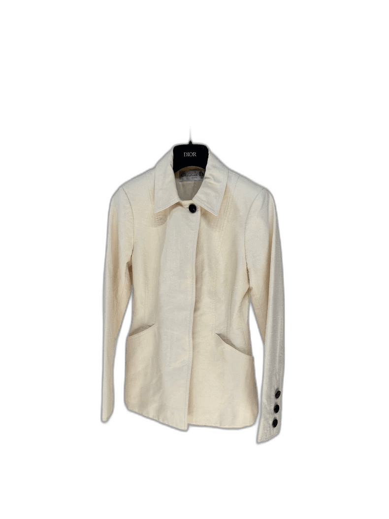 Dior Dior Beige Waistcoat Linen Blazer Jacket-2506 Size XS / US 0-2 / IT 36-38 - 1 Thumbnail