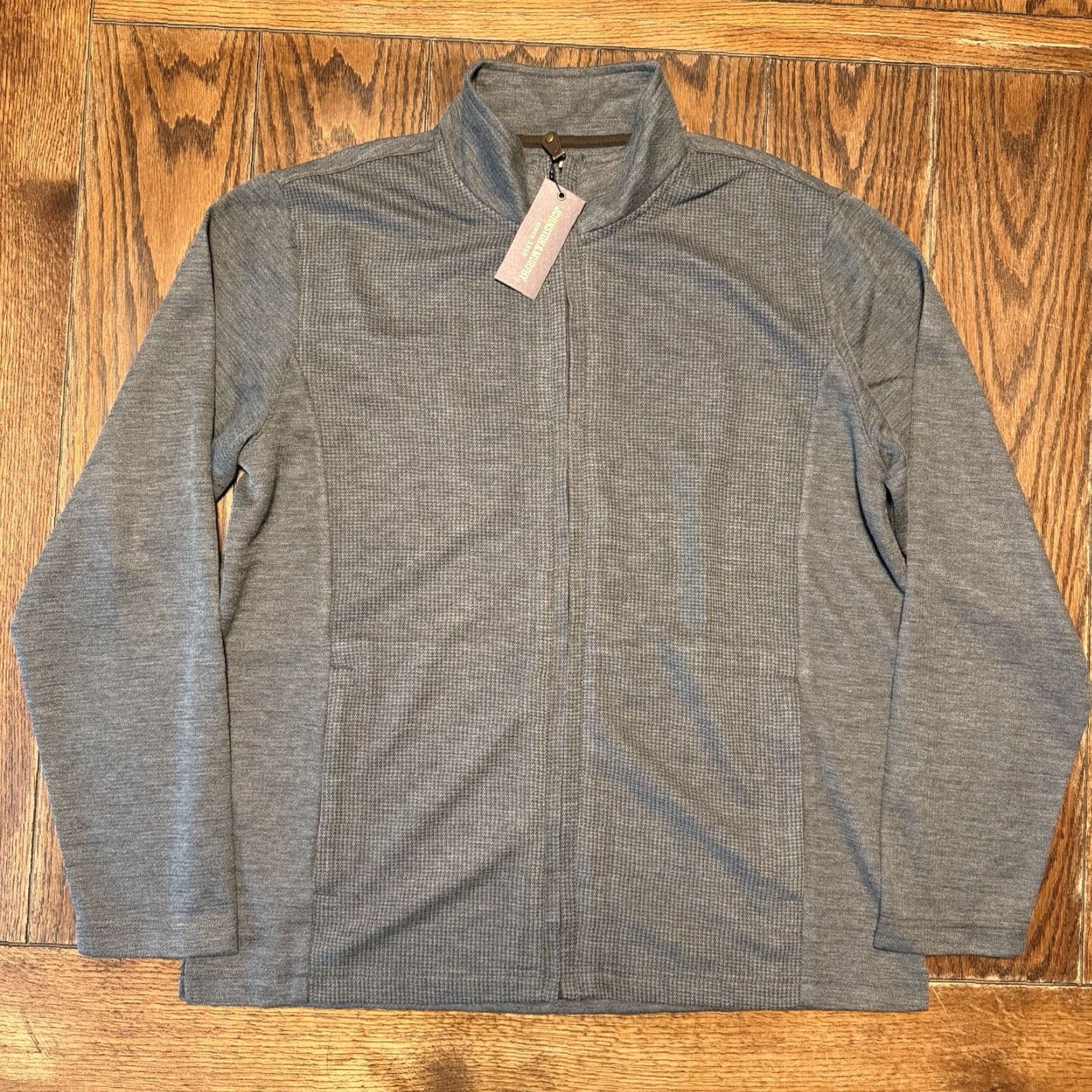 Johnston & Murphy Johnston & Murphy Mens Gray Full Zip Mock Neck Jacket L Houndstooth New Size US L / EU 52-54 / 3 - 2 Thumbnail