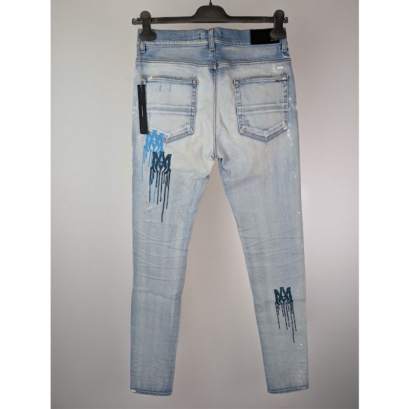 Amiri o1rshd1 MA Drip Skinny Denim Jeans in Light Indigo 32 Size US 32 / EU 48 - 13 Thumbnail