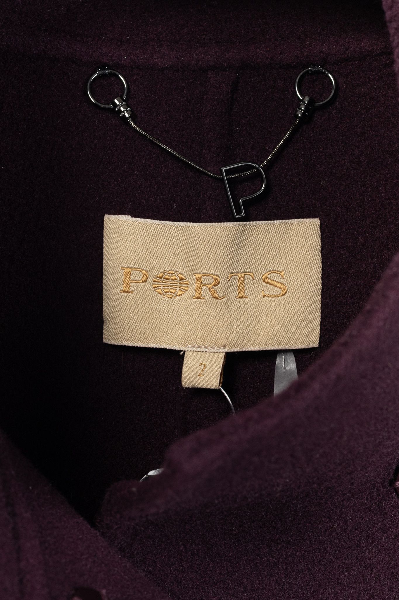 Ports 1961 PORTS Eggplant Double-Face-Wool Belted Coat Size XS / US 0-2 / IT 36-38 - 10 Thumbnail