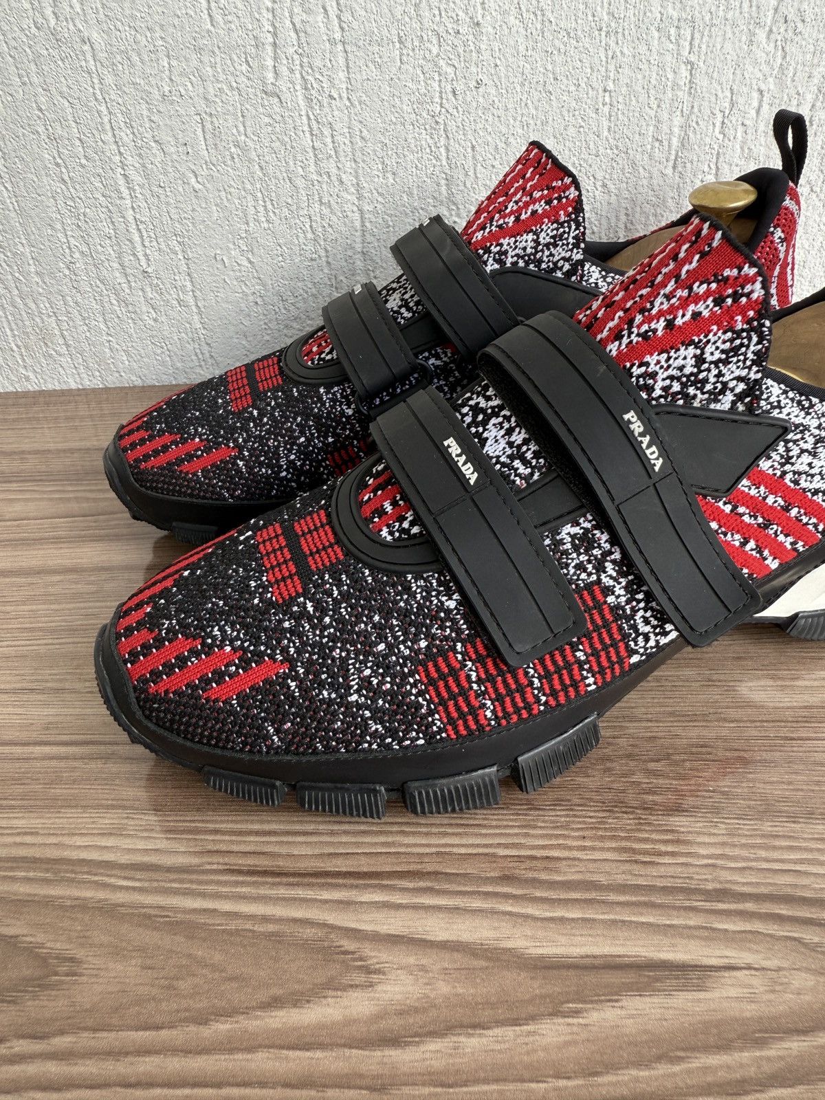 Prada Knit crossection leather trainers Size US 7.5 / EU 40-41 - 6 Thumbnail