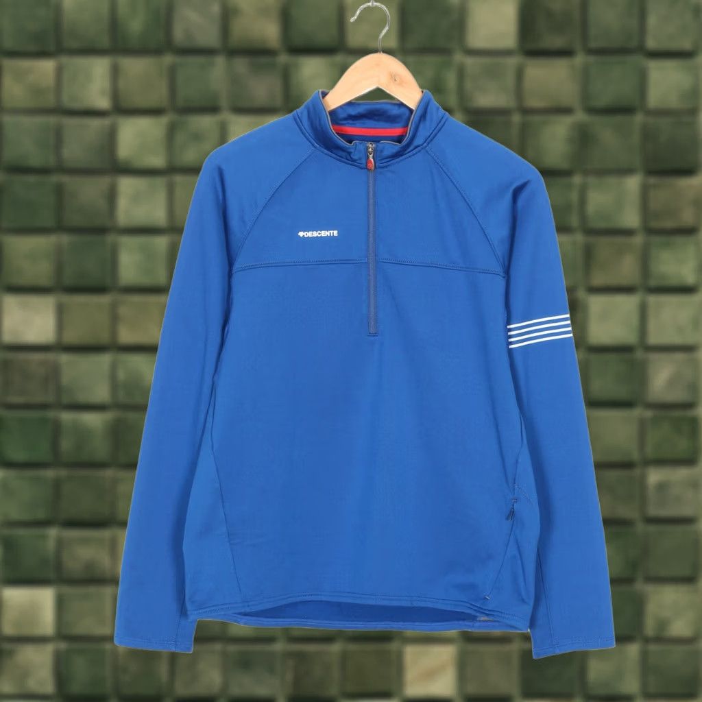 Layer 8 DESCENTE ½ Zip Stretch Mid Layer Jacket Men Size L Blue VR0720 Size US L / EU 52-54 / 3 - 1 Thumbnail