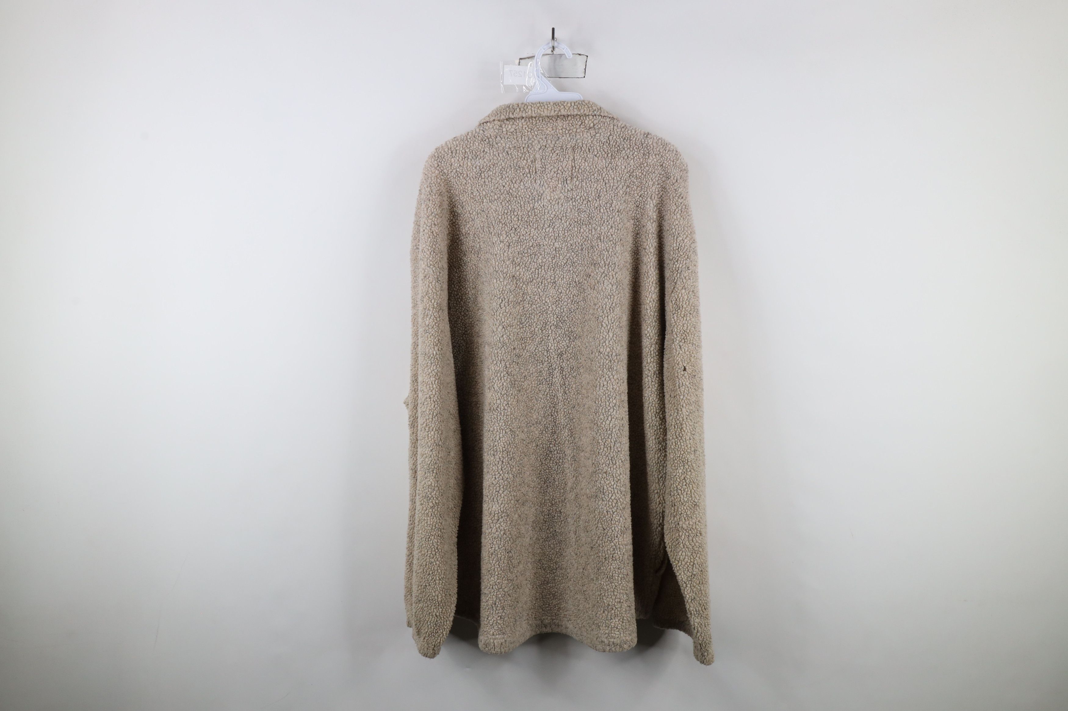 Vintage Vintage 90s Streetwear Pile Fleece Half Zip Sweater Beige Size US XL / EU 56 / 4 - 10 Thumbnail