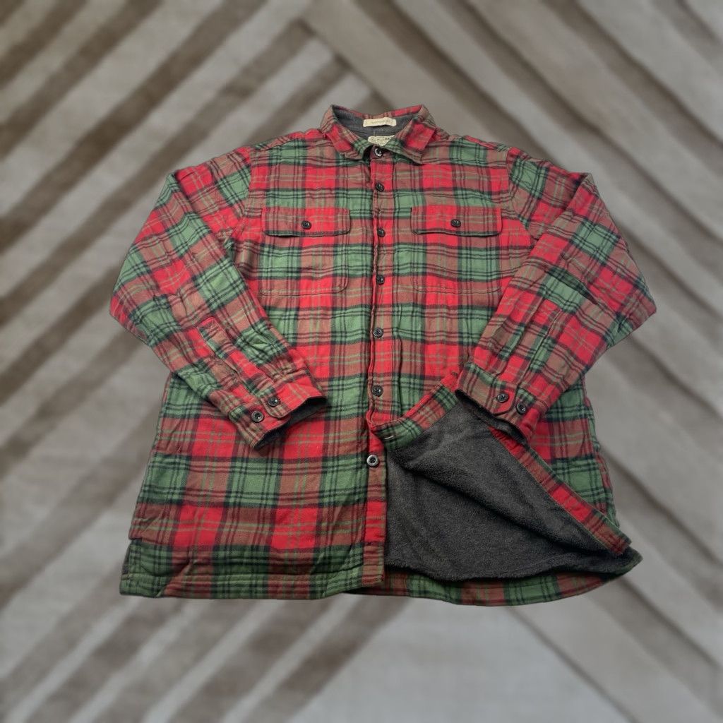 Vintage VINTAGE LL Bean Shirt Mens Medium Fleece Lined Flannel Button Up Shacket Traditional Fit Size US M / EU 48-50 / 2 - 1 Thumbnail