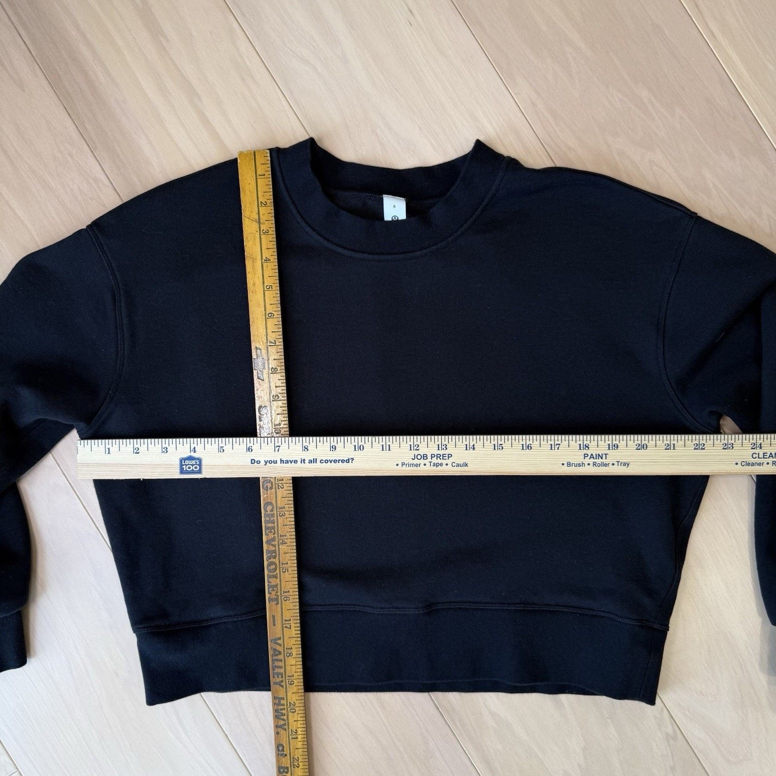 Lululemon Lululemon Sweatshirt Women's 6 Black Cropped Fleece Pullover Size M / US 6-8 / IT 42-44 - 2 Thumbnail