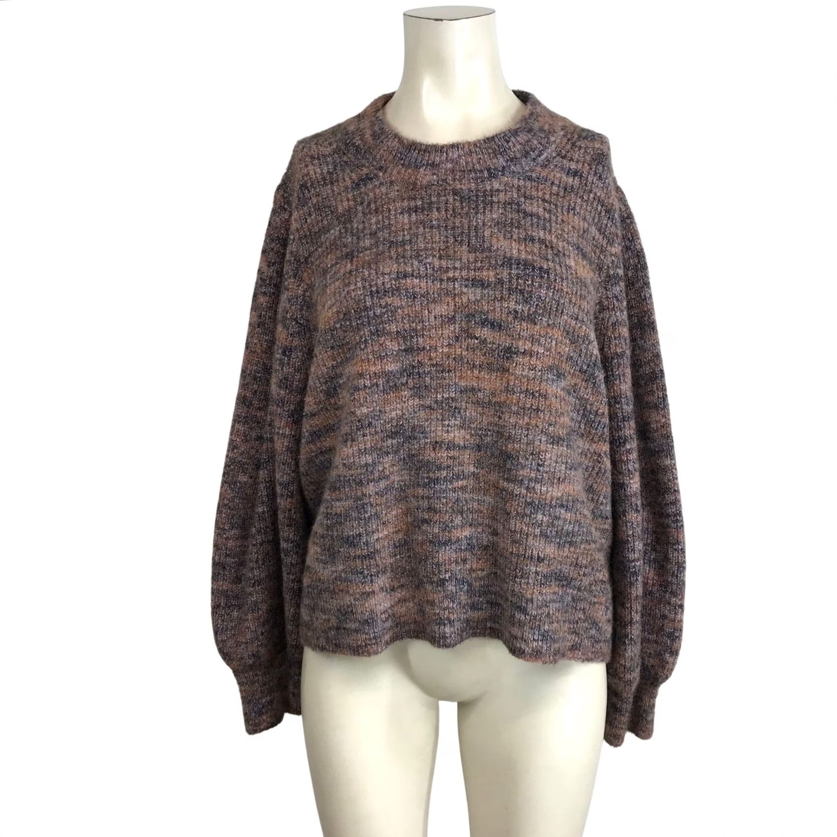 Madewell Madewell Marled Knit Balloon Sleeve Pullover Pink XL Cozy Casual Sweater Size XL / US 12-14 / IT 48-50 - 2 Thumbnail