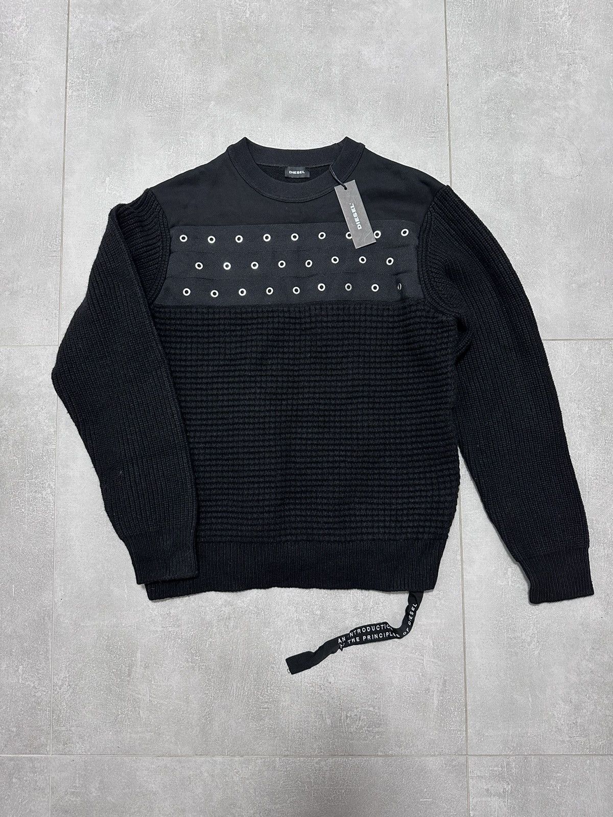 Diesel Diesel Black K-Rushis Sweater Knit Wool Combination Size S Size US S / EU 44-46 / 1 - 1 Thumbnail
