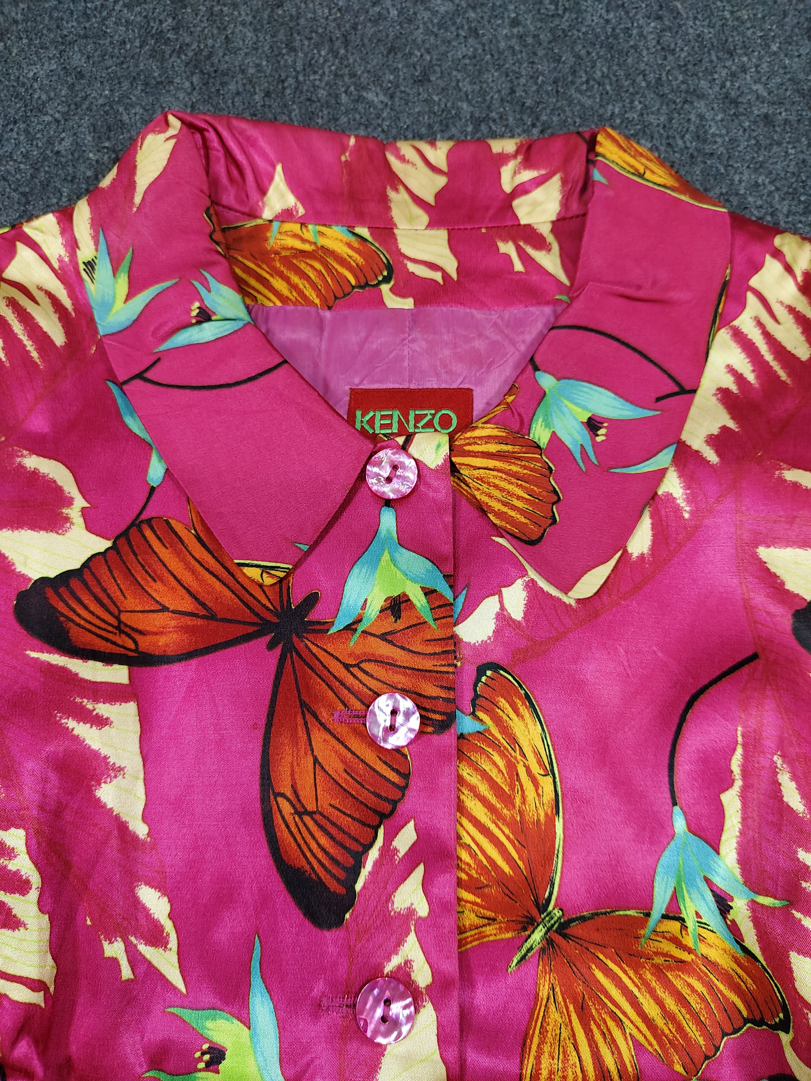 Kenzo 90s Kenzo Jungle❤️‍🔥Butterfly Florals Art Cropped Jacket Size M / US 6-8 / IT 42-44 - 6 Thumbnail
