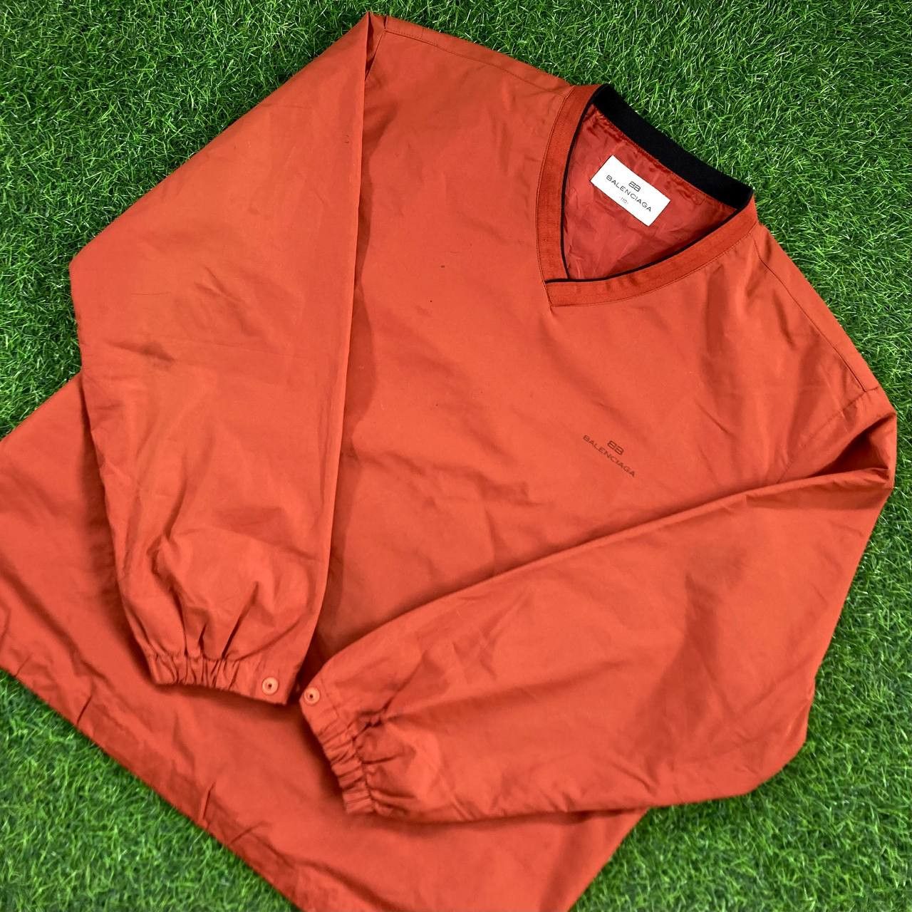 image of Balenciaga Golf V-Neck Windbreaker in Red/Orange, Men's (Size 2XL)