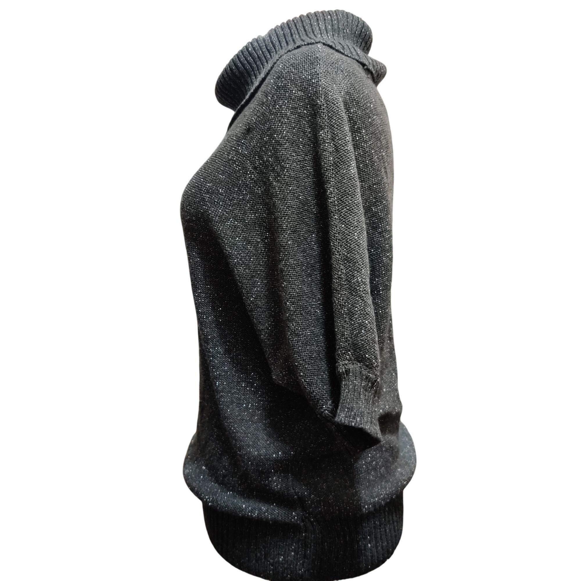 Other AGB L Gray Metallic Cowl Neck Batwing Sweater Dolman Sleeve Size L / US 10 / IT 46 - 5 Thumbnail