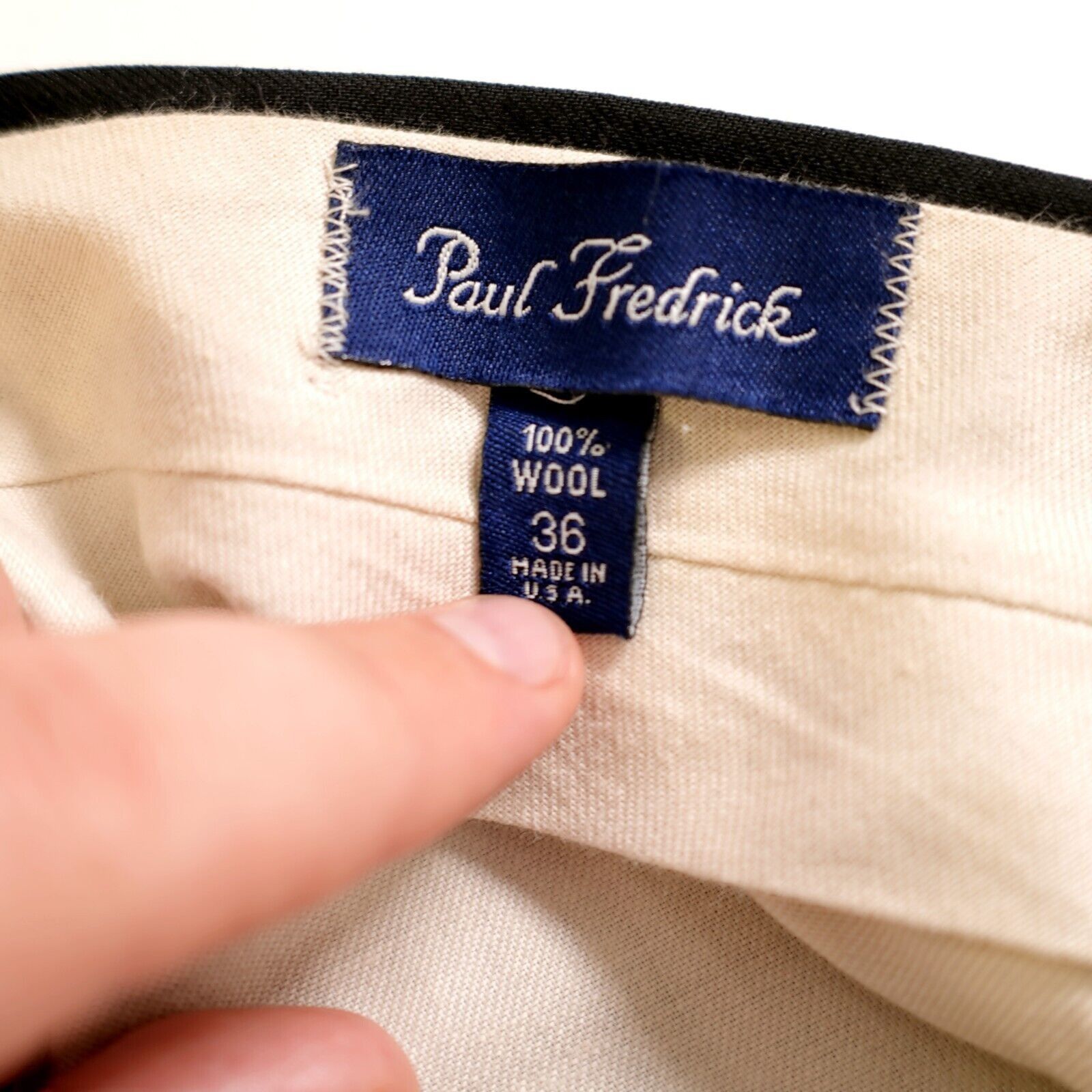 Paul Fredrick Paul Fredrick Wool Black Pleated Cuffed High Rise Dress Pant Size 36R - 5 Thumbnail