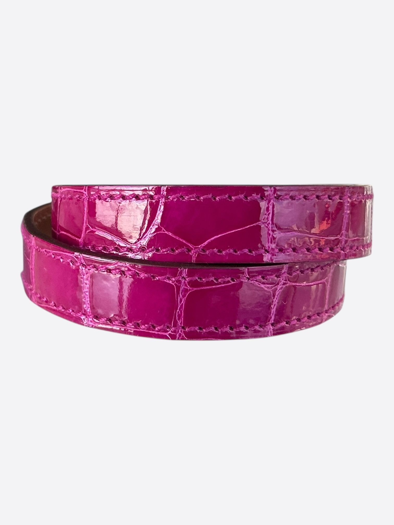 Hermes Pink Crocodile & Gold Hardware Kelly Double Tour Bracelet Size ONE SIZE - 2 Thumbnail