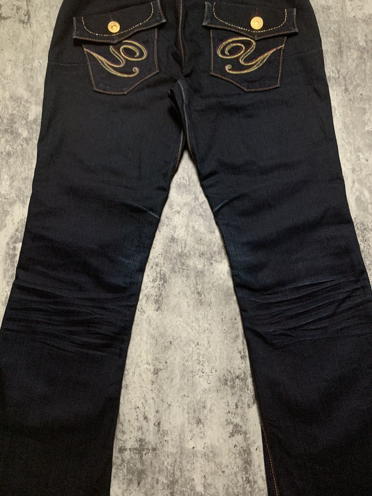 Tornado Mart Y2K Brappers Japanese Dark Indigo Flare ifsix Vkei Style Size 29" - 3 Thumbnail