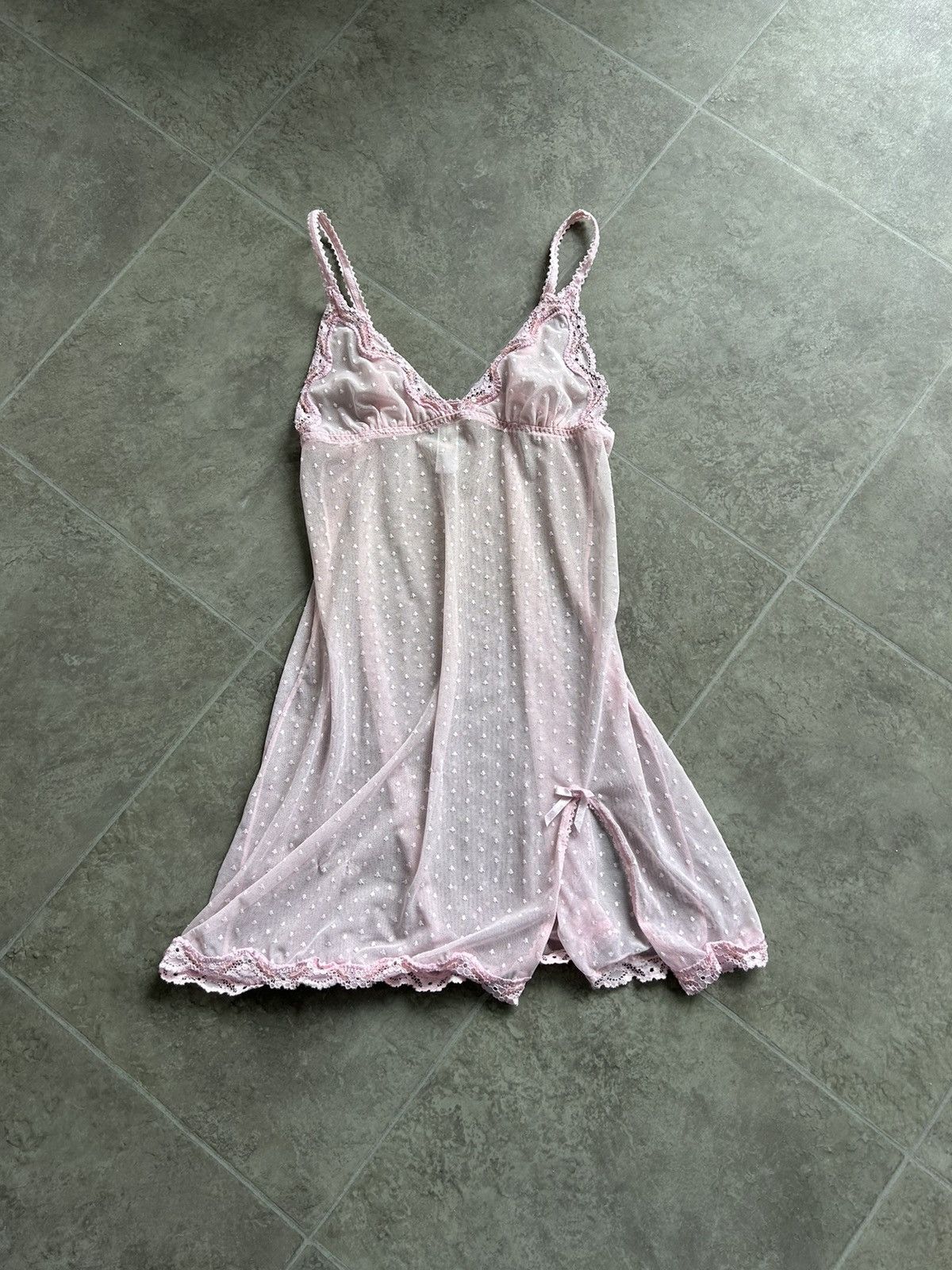Vintage 🎀 Vintage pink lace lingerie mesh top coquette Size M / US 6-8 / IT 42-44 - 5 Thumbnail