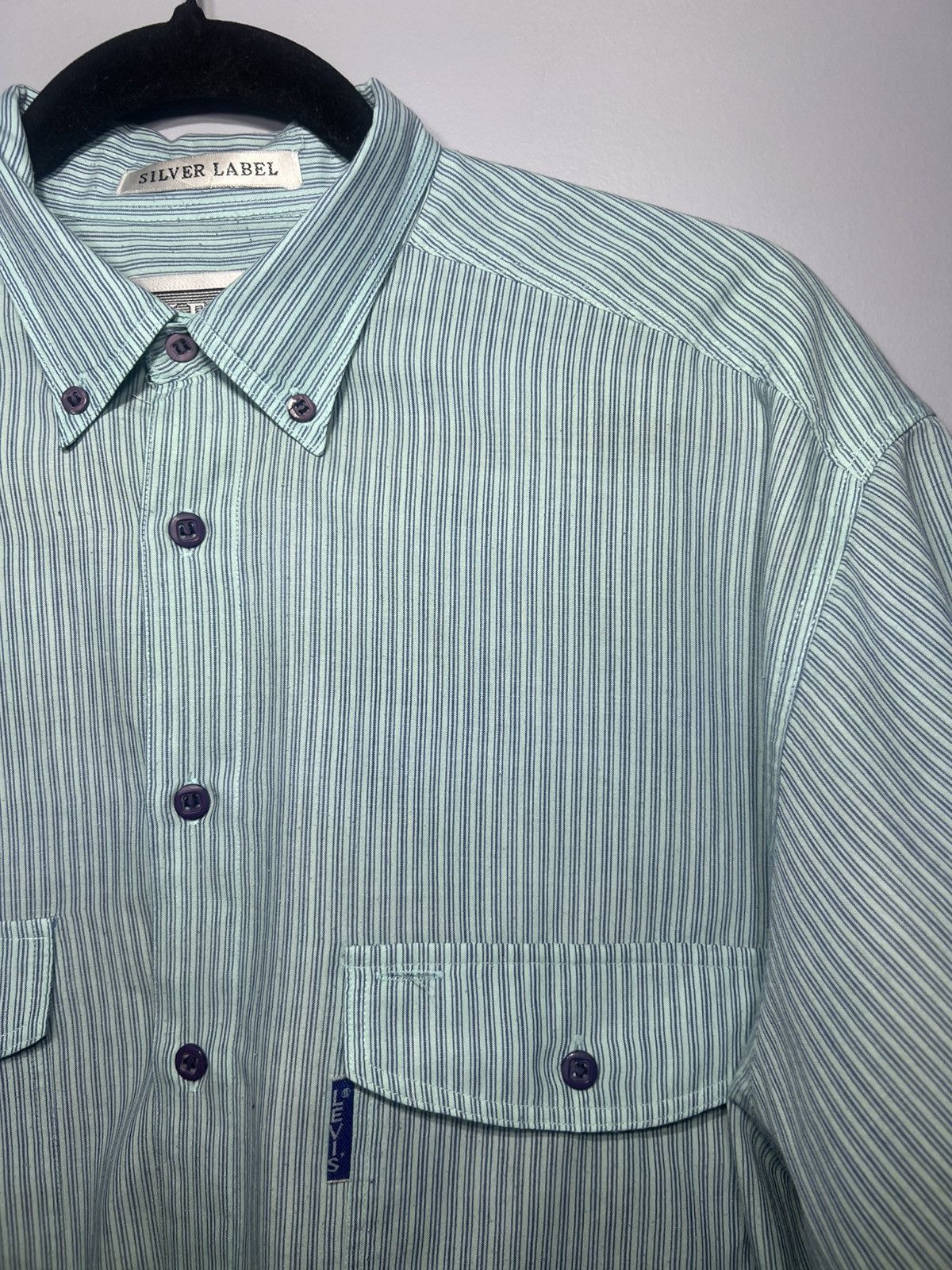 Levi's × Levi's Vintage Clothing × Vintage LEVI'S SILVER LABEL Stripped VTG S/S Button Up Shirt Medium Size US M / EU 48-50 / 2 - 3 Thumbnail