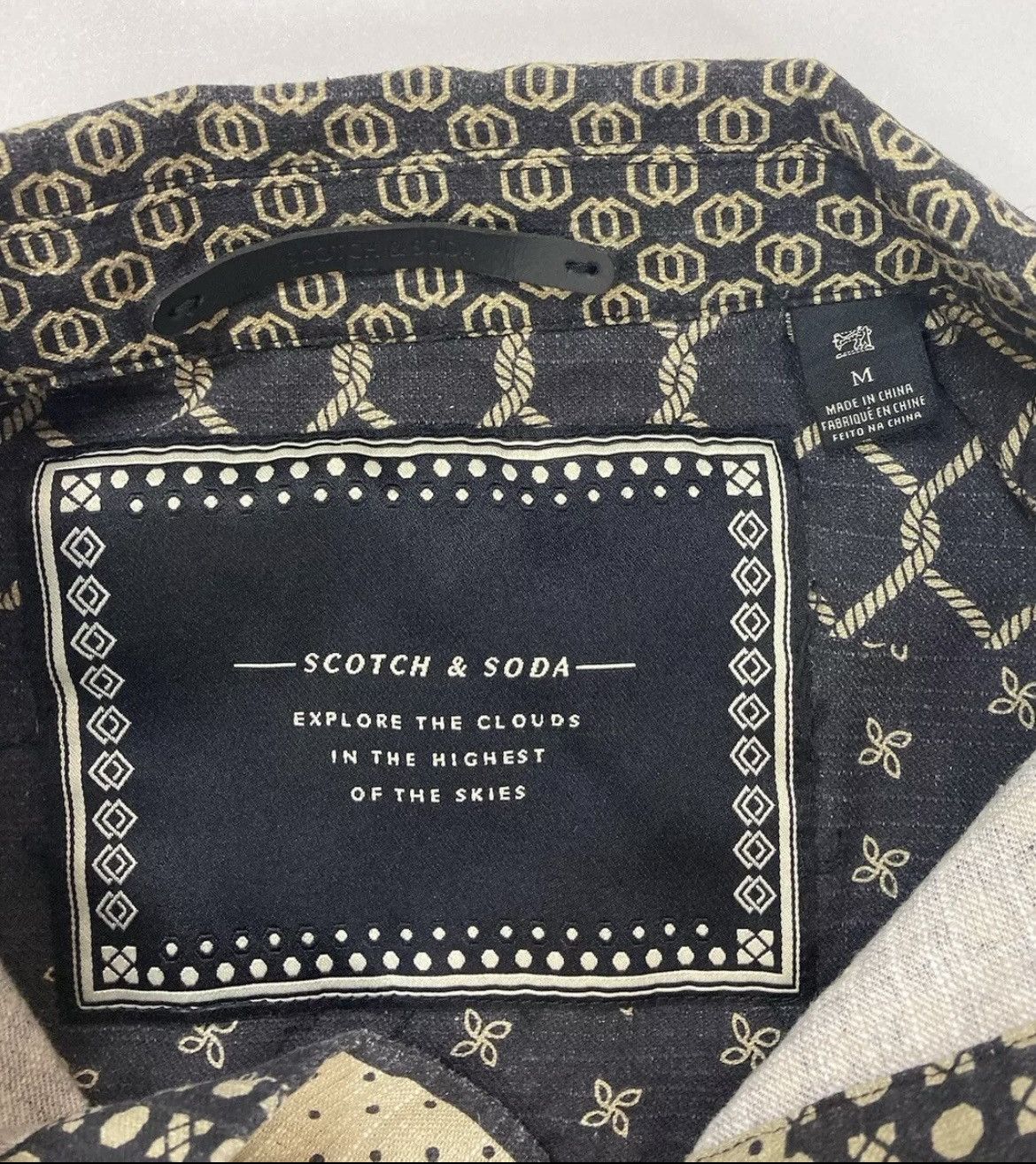 Scotch & Soda Scotch & Soda Patchwork Print Linen Blend Trucker Jacket Size US M / EU 48-50 / 2 - 7 Thumbnail