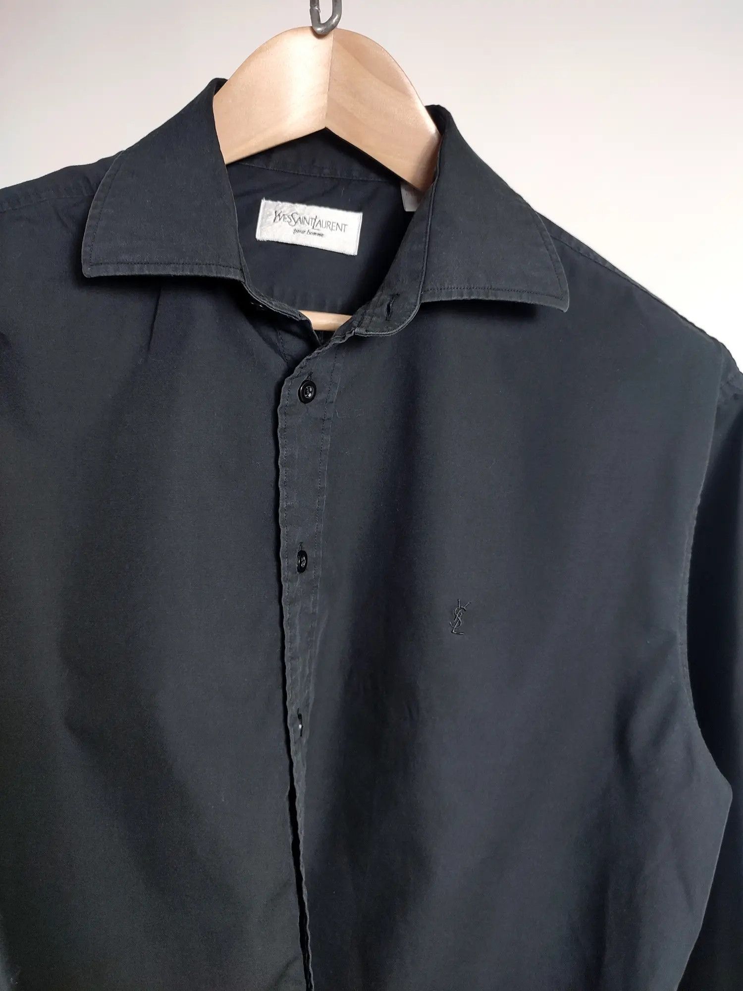 Yves Saint Laurent Ysl black vintage shirt Size US L / EU 52-54 / 3 - 2 Thumbnail
