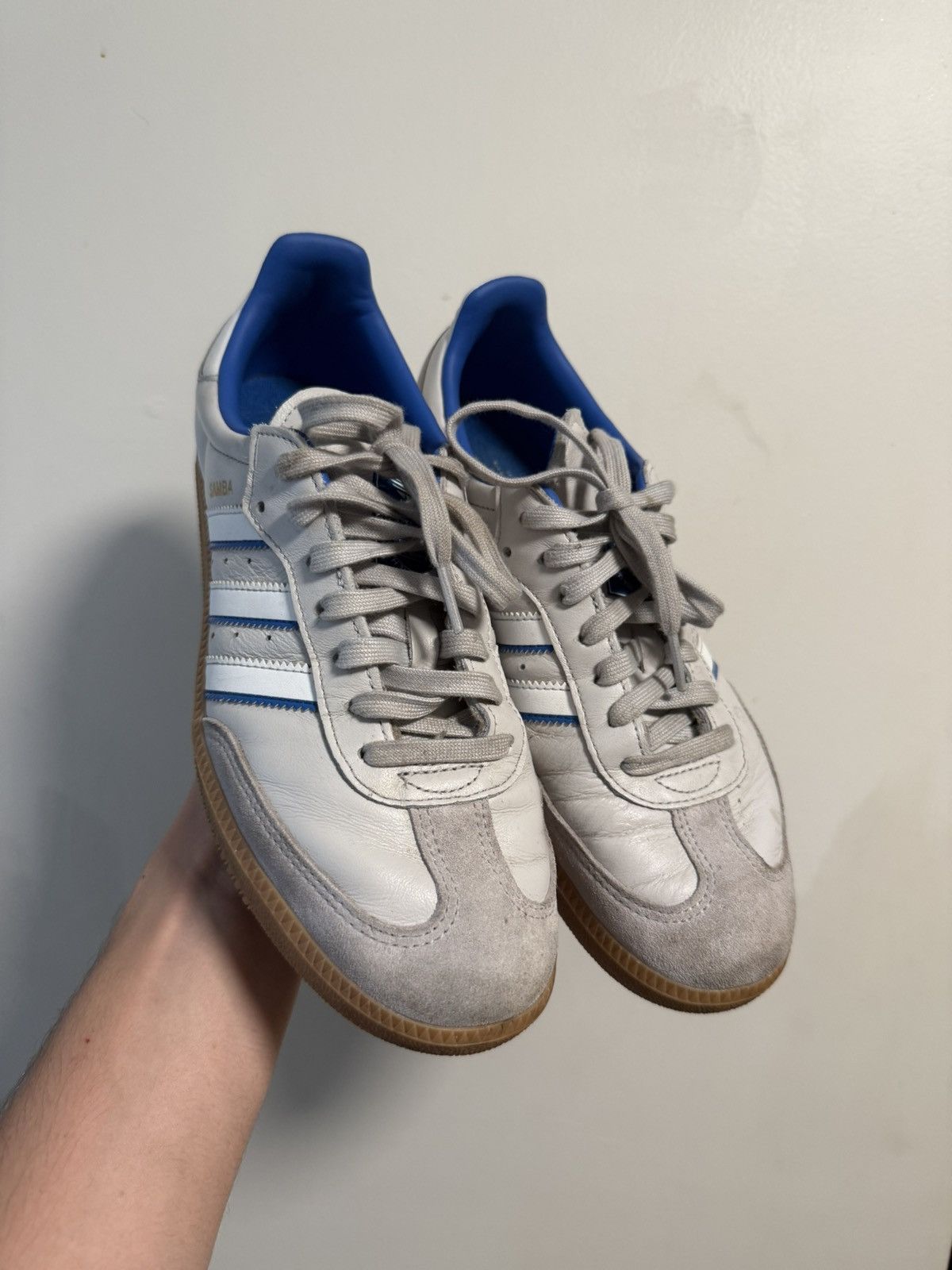 Adidas Adidas Samba Blue/Grey Leather Size US 8 / EU 41 - 2 Thumbnail