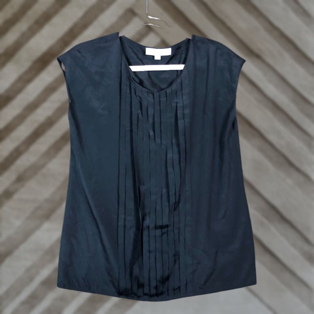 Loft LOFT Ann Taylor Womens Blouse Black Short Sleeve Round Neck Small Size S / US 4 / IT 40 - 1 Thumbnail