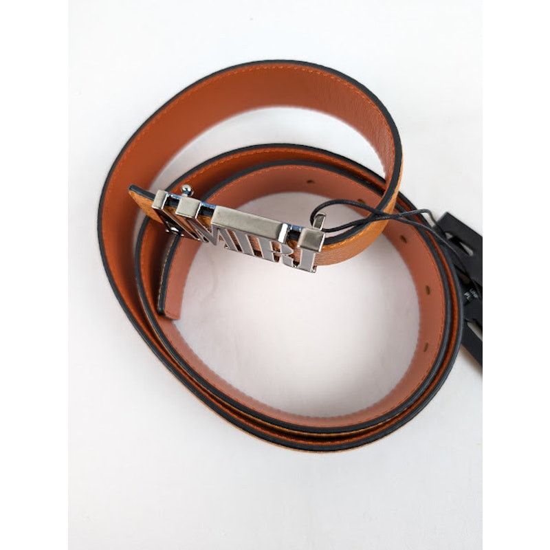Amiri o1rshd1 Q:2 / Size: 85 / Pebbled Amiri Belt in Orange Size 34 - 4 Thumbnail
