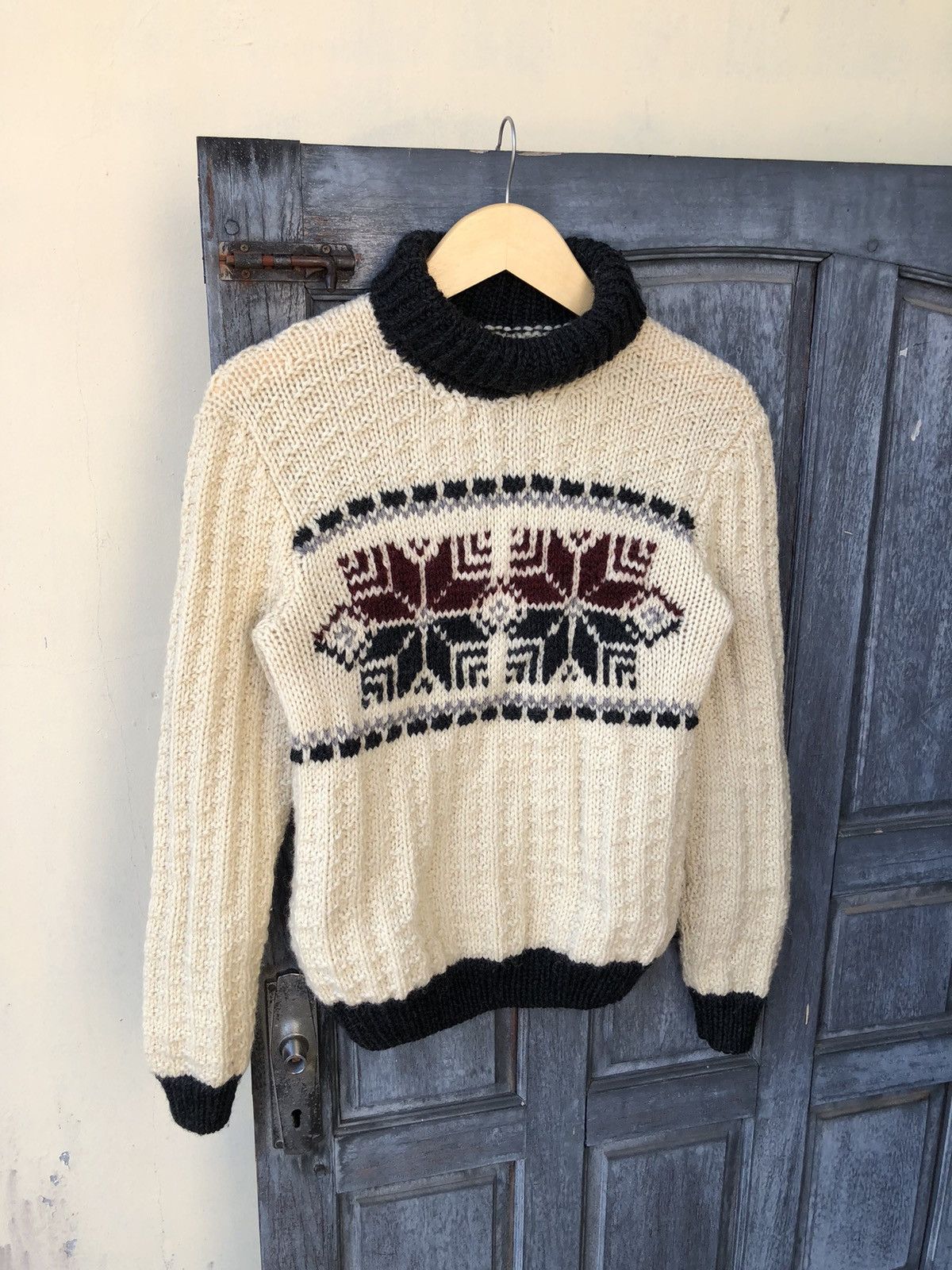 Vintage Sweet Grandma Handmade Knit With Snow Graphic on Both Side Size US S / EU 44-46 / 1 - 2 Thumbnail